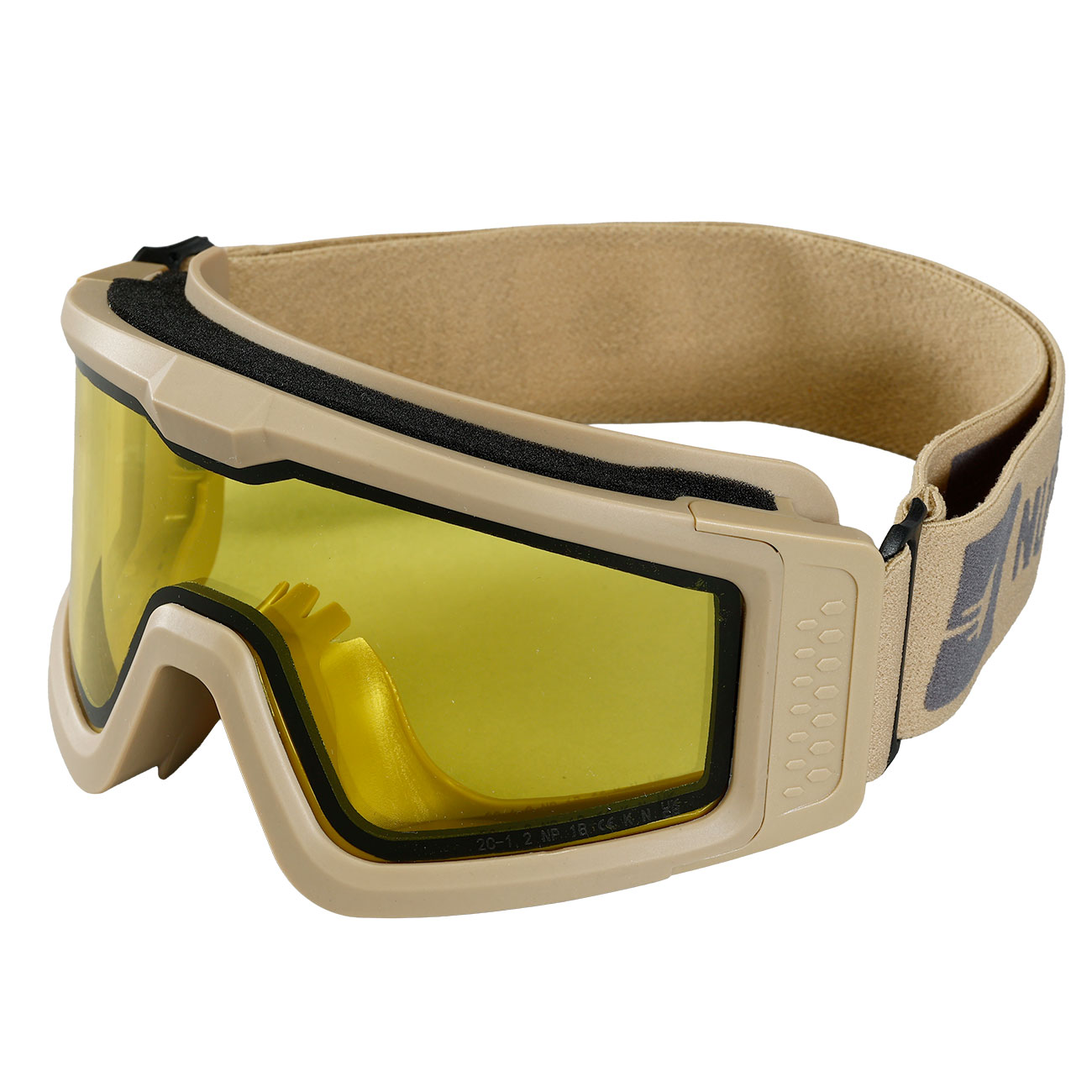 Nuprol Battle Visor Dual Lens Eye Protection Airsoft Helmbrille / Schutzbrille tan / gelb