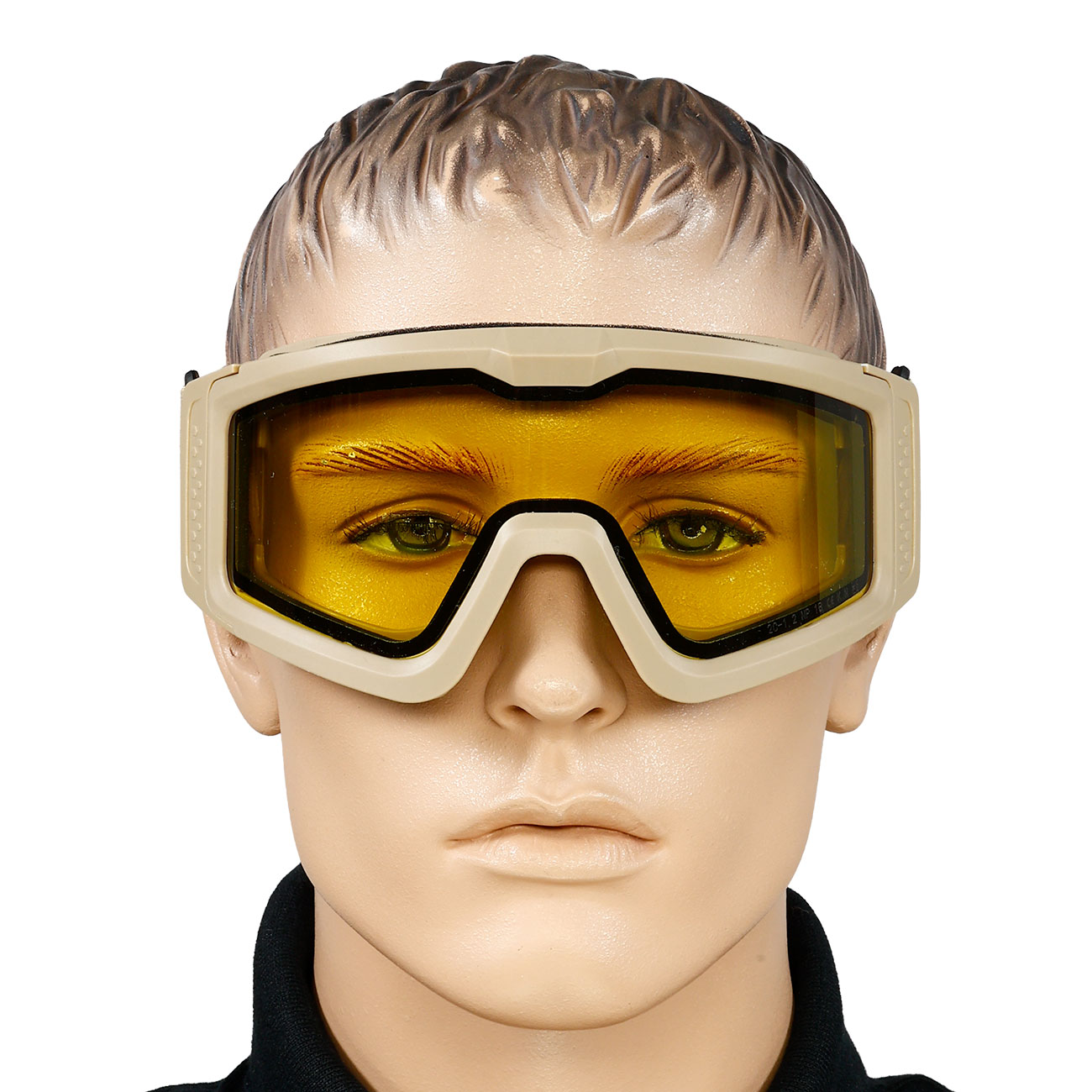 Nuprol Battle Visor Dual Lens Eye Protection Airsoft Helmbrille / Schutzbrille tan / gelb Bild 5