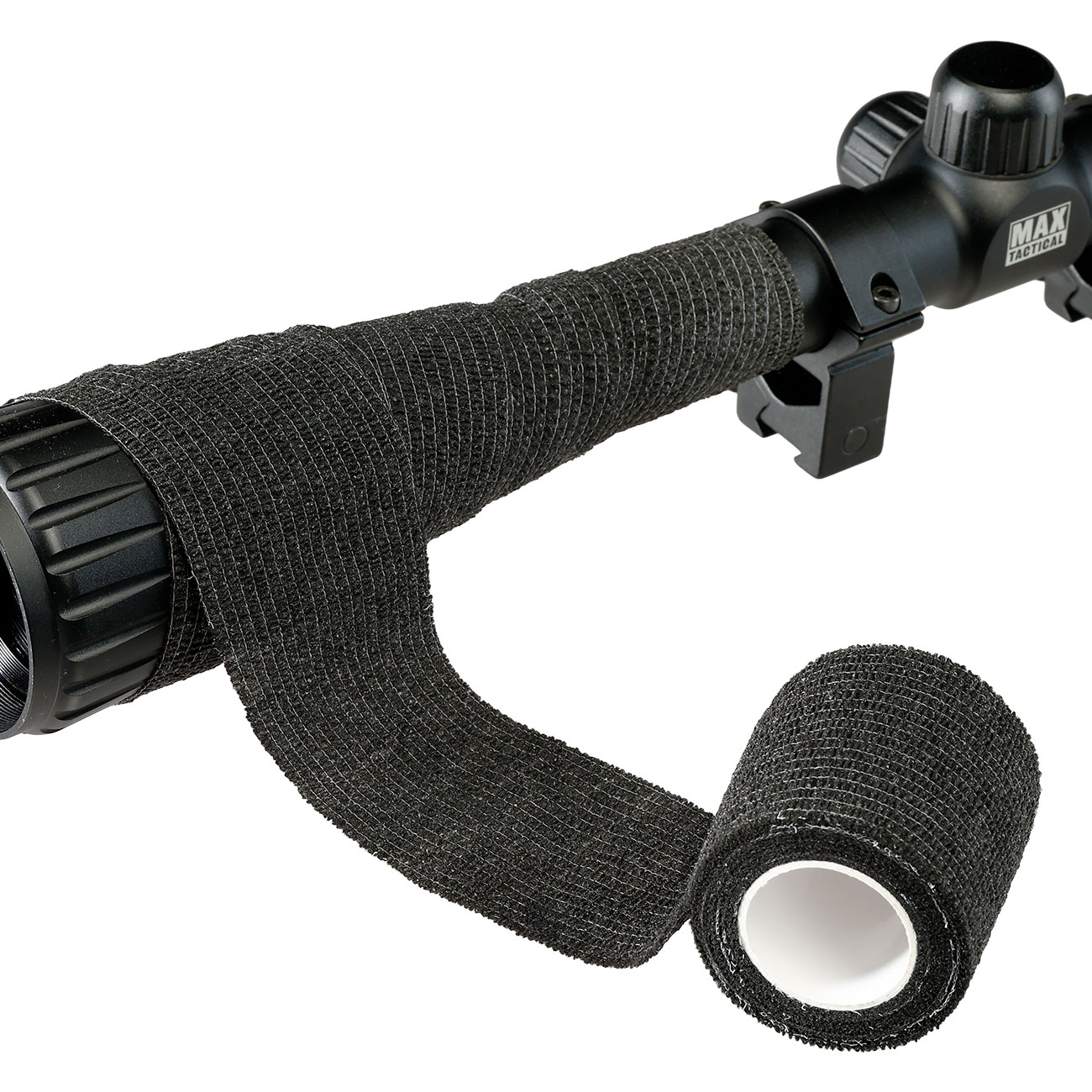 FOSCO Stretch Tarngewebe WRAP zum Abdecken von Ausr�stung selbsthaftend schwarz Bild 4