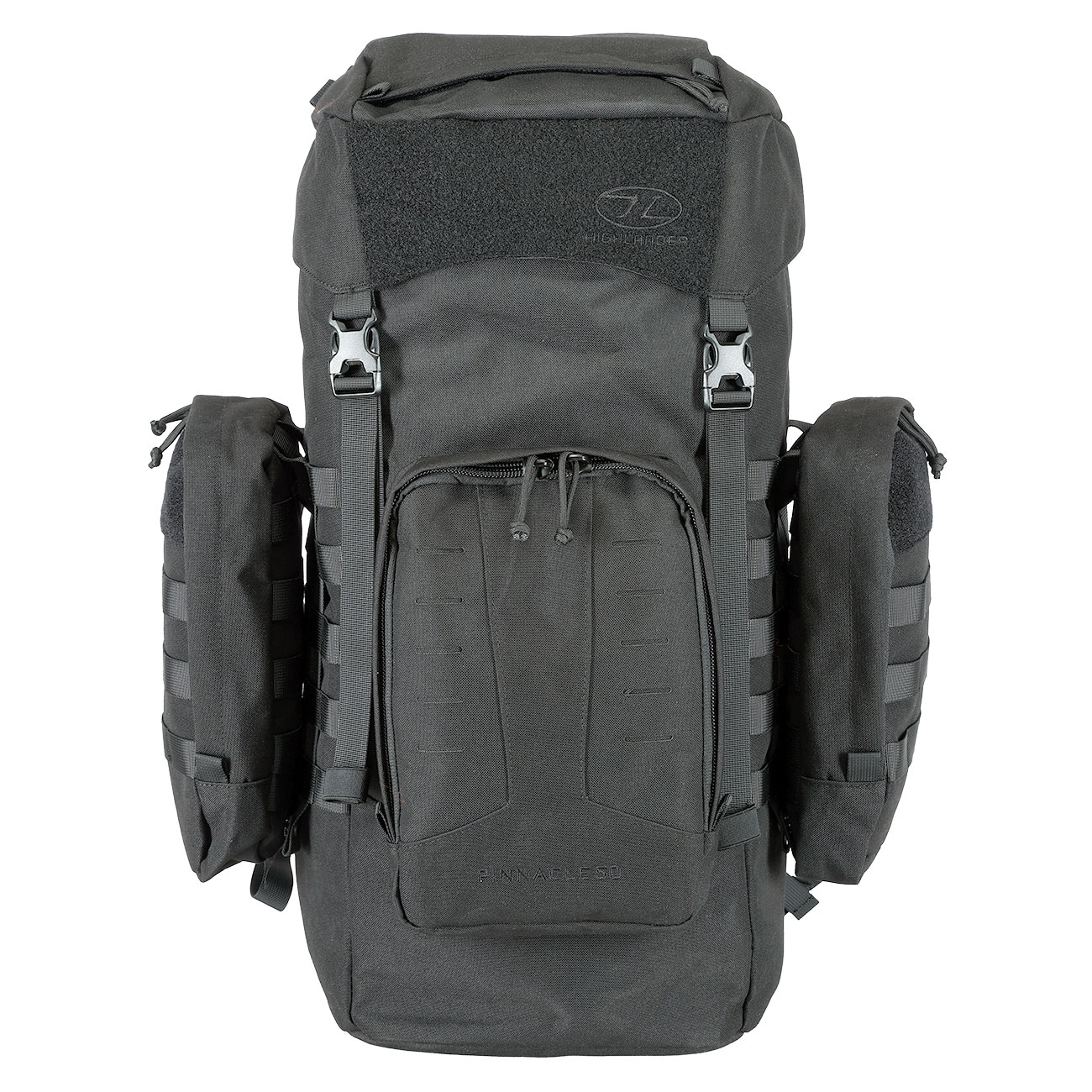 Highlander Rucksack Pinnacle 50 Liter Molle mit abnehmbaren Seitentaschen schwarz Bild 1