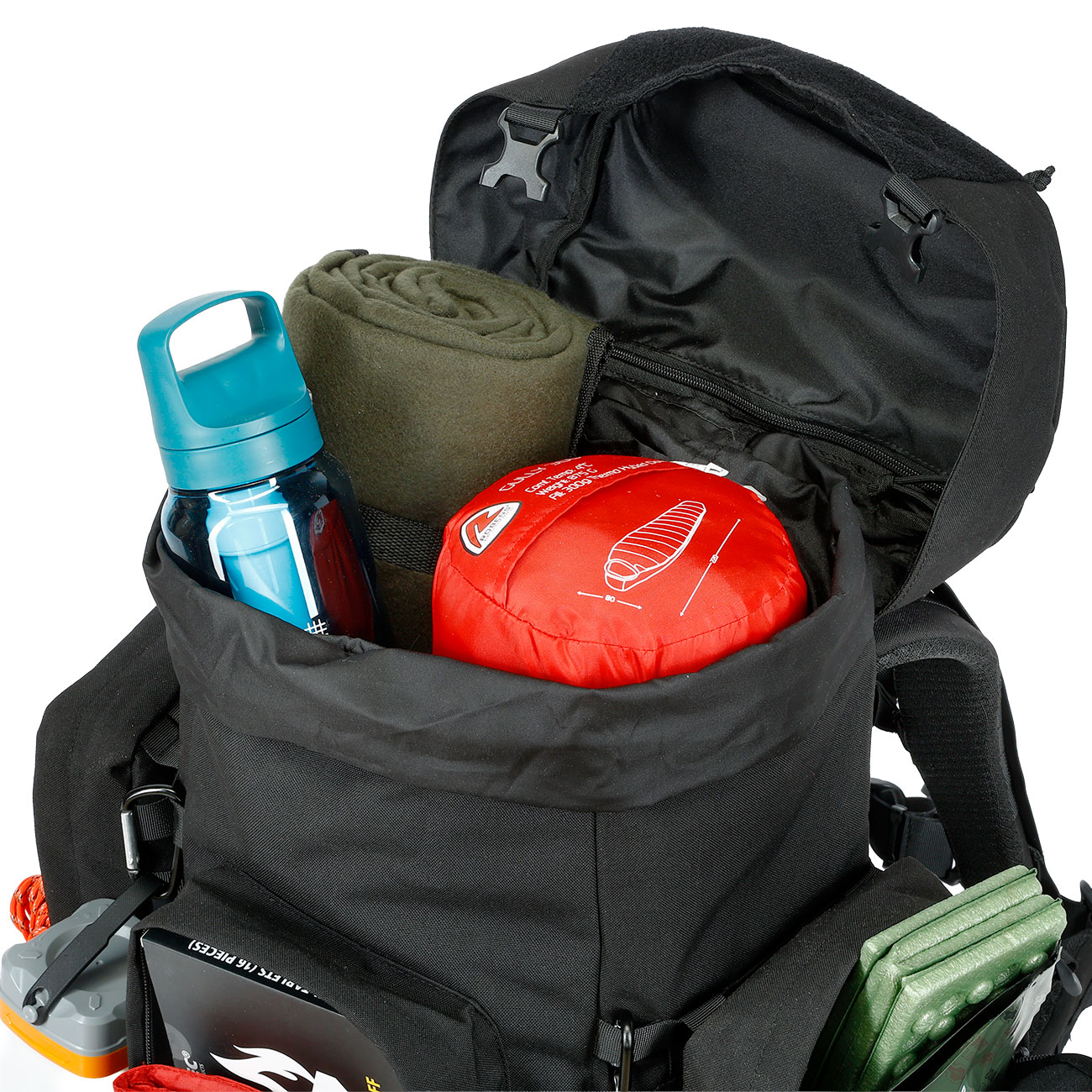 Highlander Rucksack Pinnacle 50 Liter Molle mit abnehmbaren Seitentaschen schwarz Bild 10
