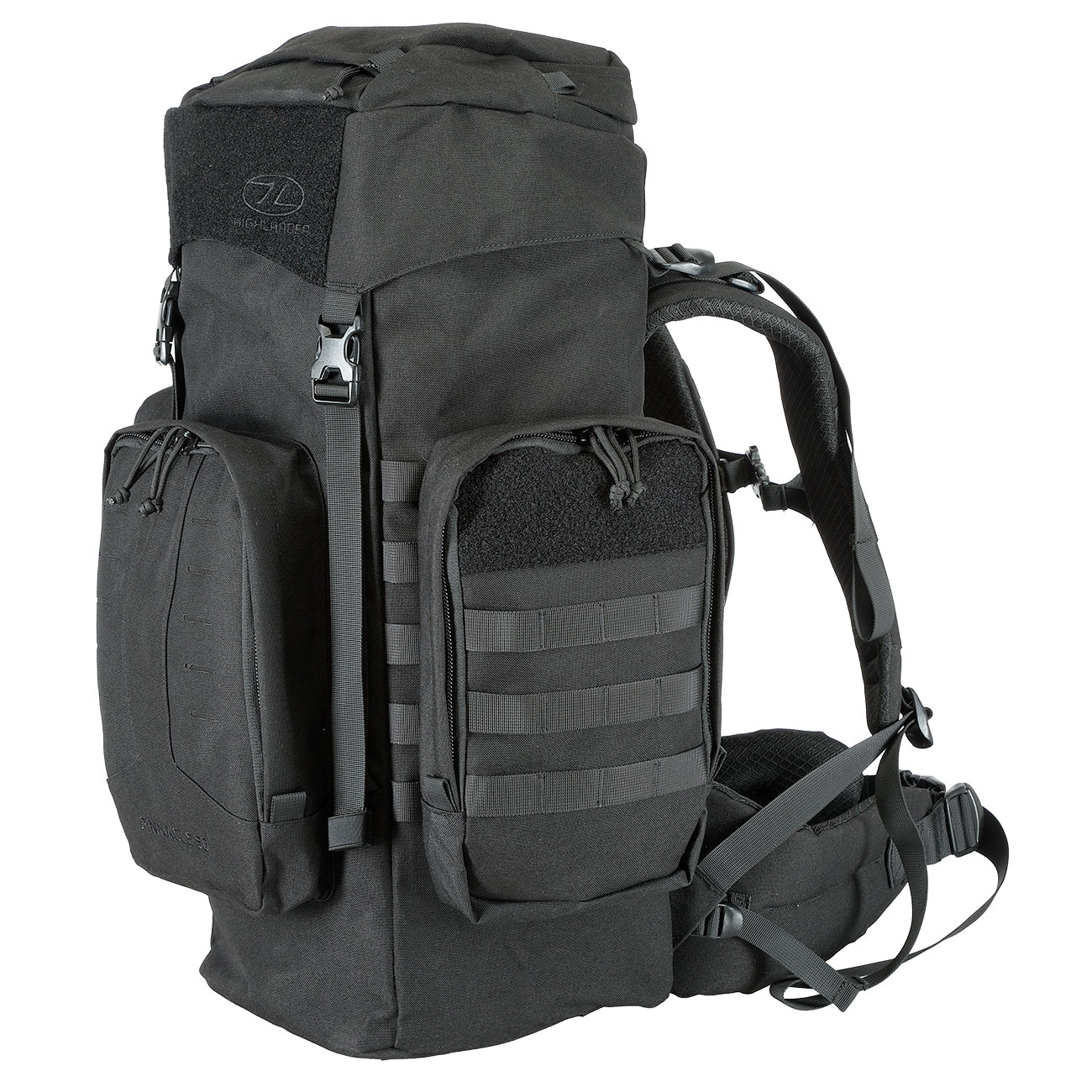 Highlander Rucksack Pinnacle 50 Liter Molle mit abnehmbaren Seitentaschen schwarz Bild 2