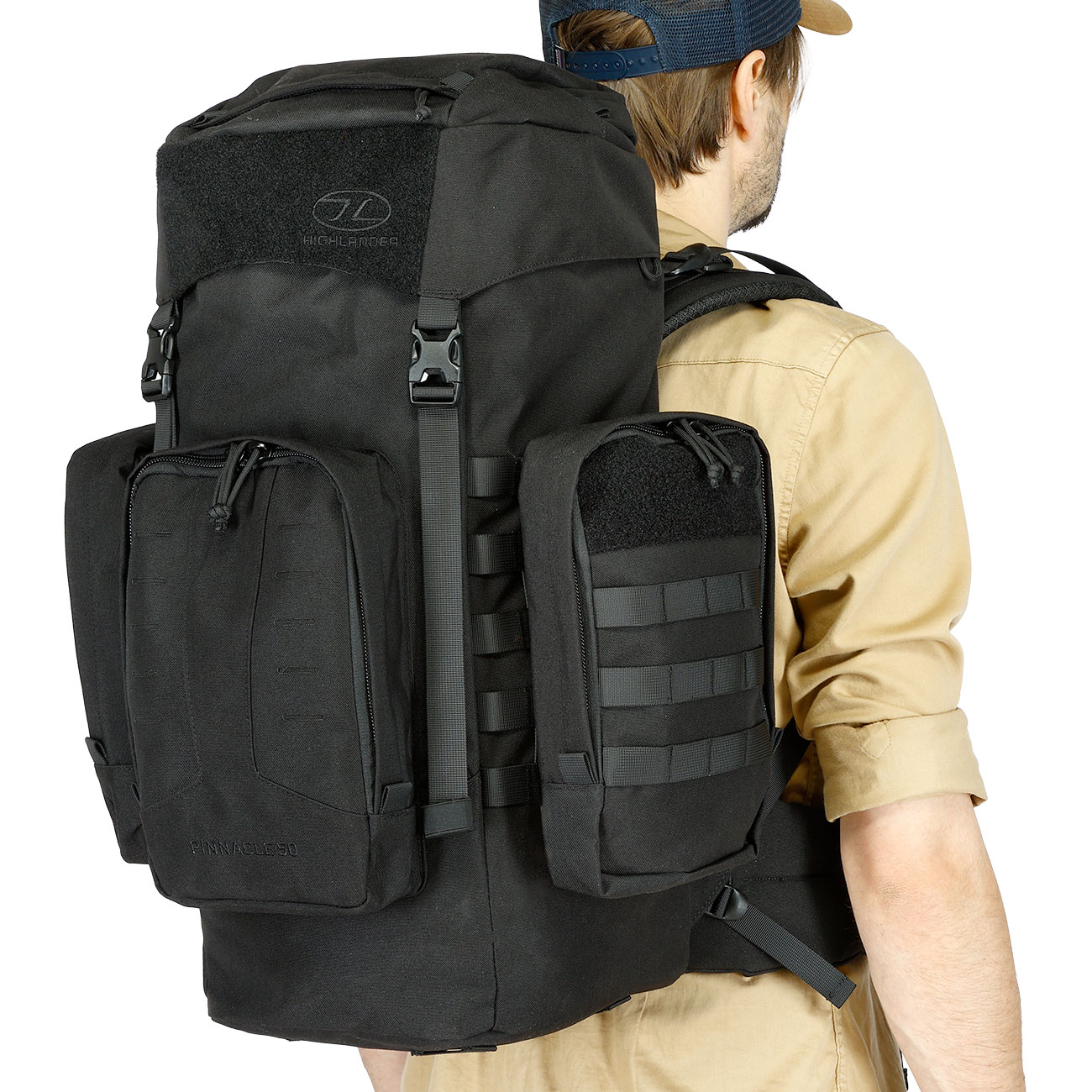 Highlander Rucksack Pinnacle 50 Liter Molle mit abnehmbaren Seitentaschen schwarz Bild 8