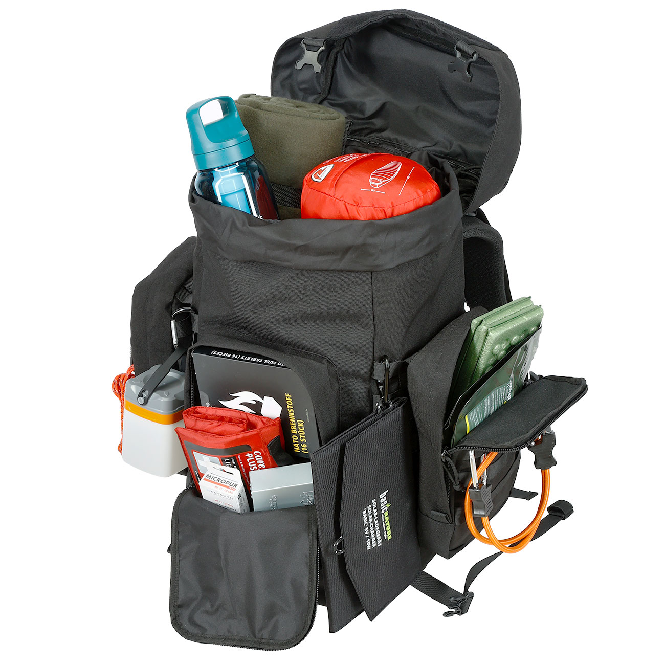 Highlander Rucksack Pinnacle 50 Liter Molle mit abnehmbaren Seitentaschen schwarz Bild 9