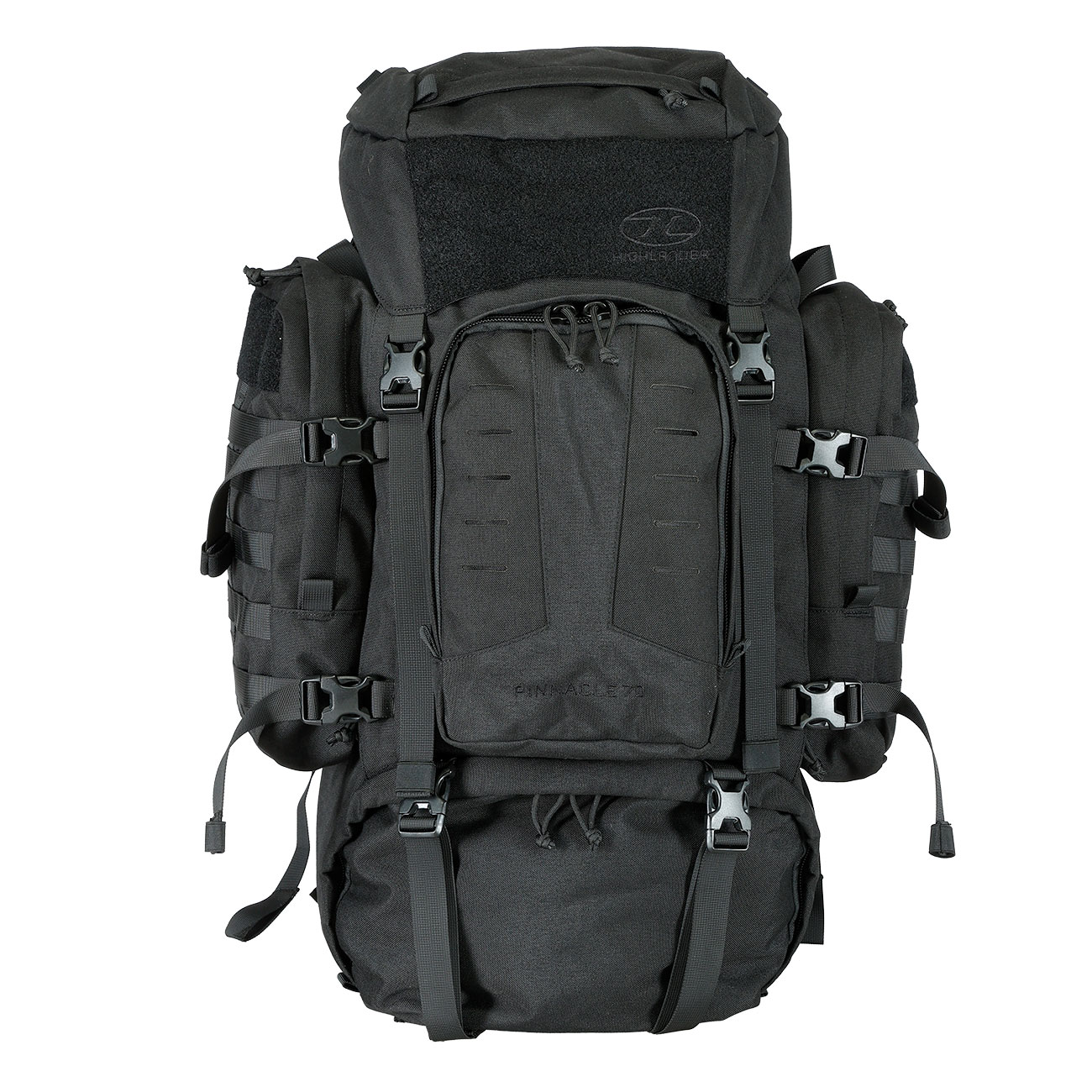 Highlander Rucksack Pinnacle 70 Liter Molle mit abnehmbaren Seitentaschen schwarz Bild 1
