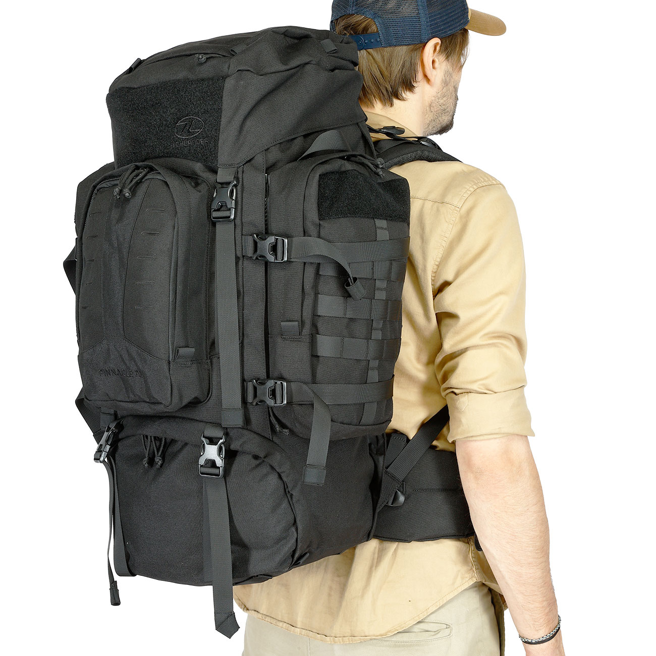 Highlander Rucksack Pinnacle 70 Liter Molle mit abnehmbaren Seitentaschen schwarz Bild 8
