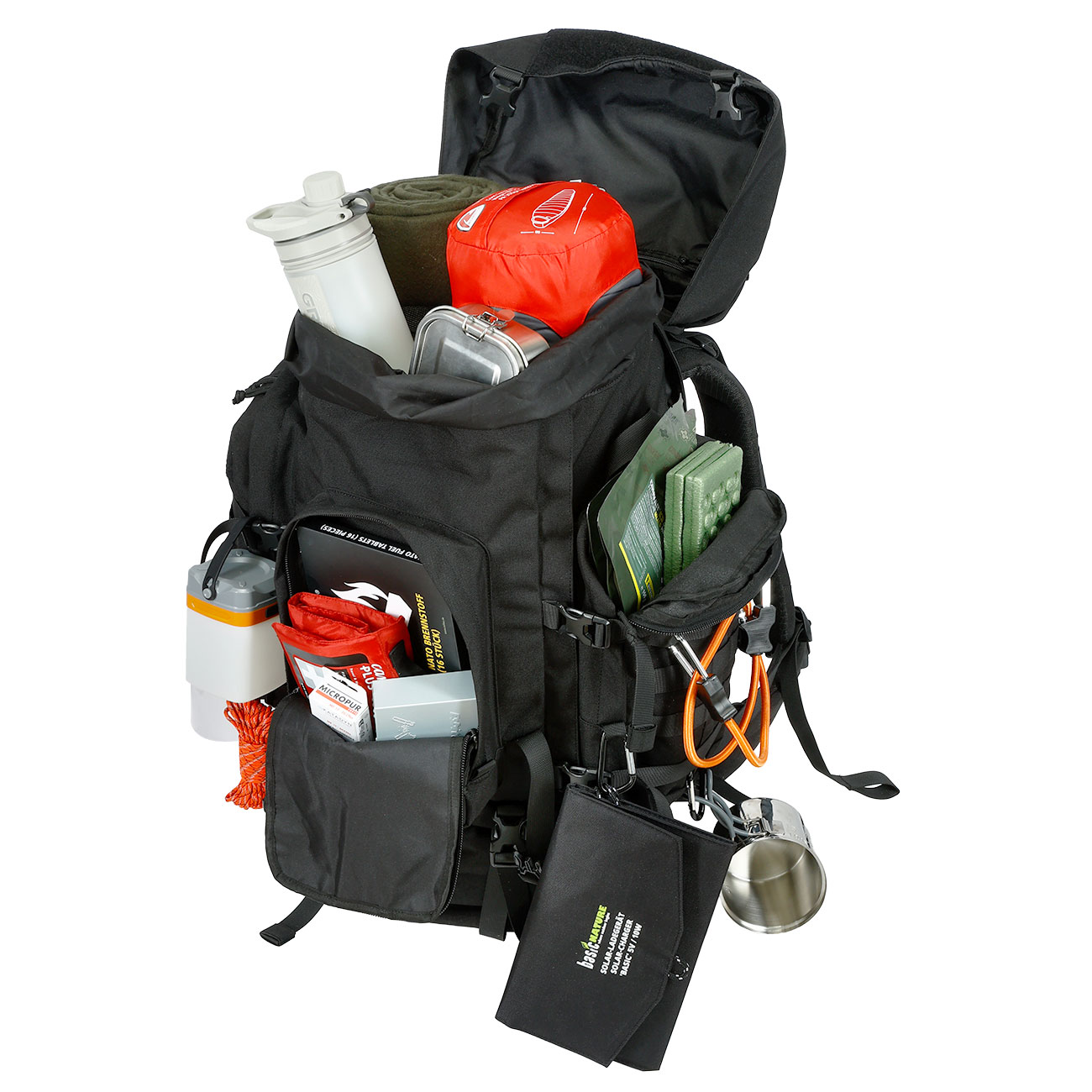 Highlander Rucksack Pinnacle 70 Liter Molle mit abnehmbaren Seitentaschen schwarz Bild 9