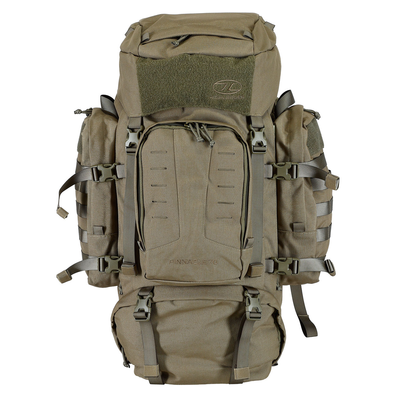 Highlander Rucksack Pinnacle 70 Liter Molle mit abnehmbaren Seitentaschen Ranger Green Bild 1