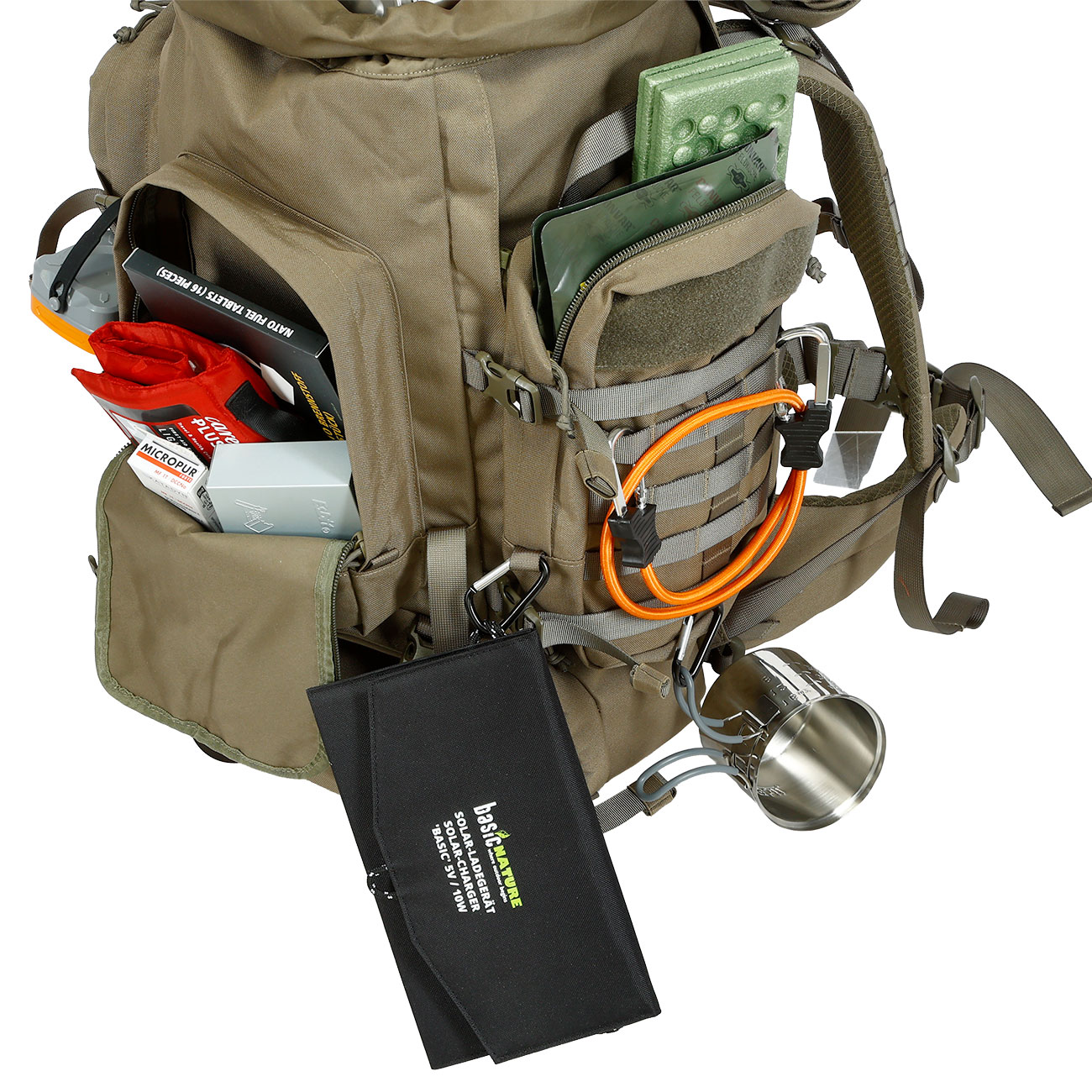 Highlander Rucksack Pinnacle 70 Liter Molle mit abnehmbaren Seitentaschen Ranger Green Bild 11