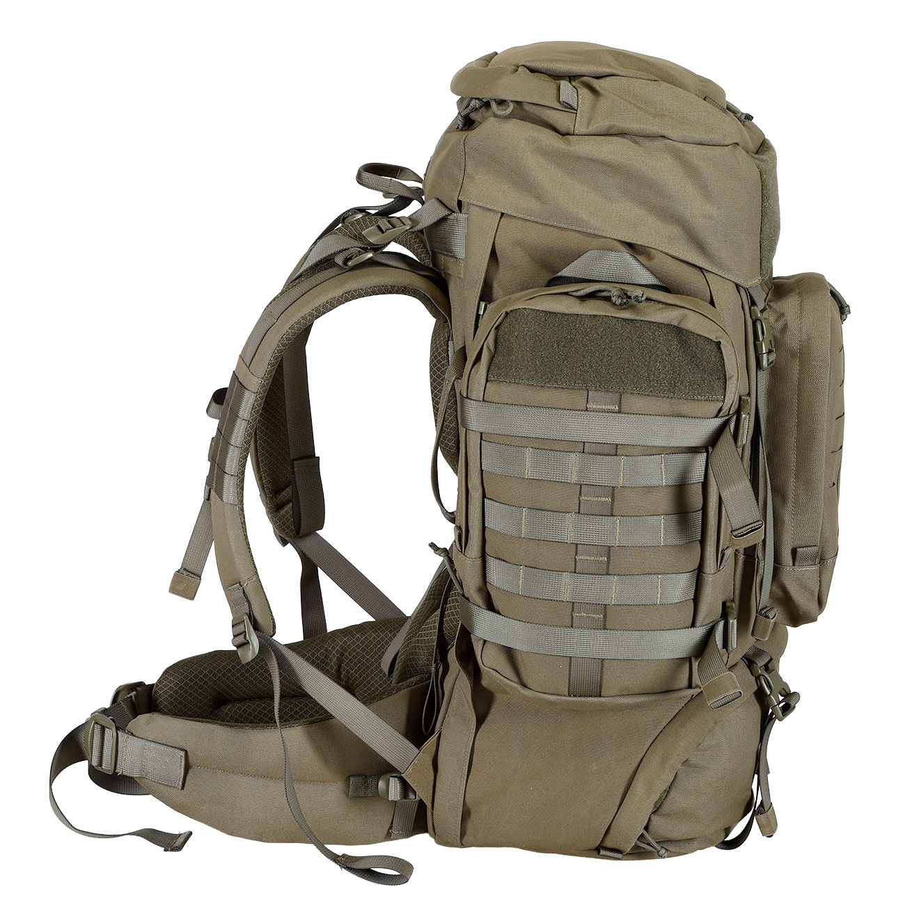 Highlander Rucksack Pinnacle 70 Liter Molle mit abnehmbaren Seitentaschen Ranger Green Bild 7