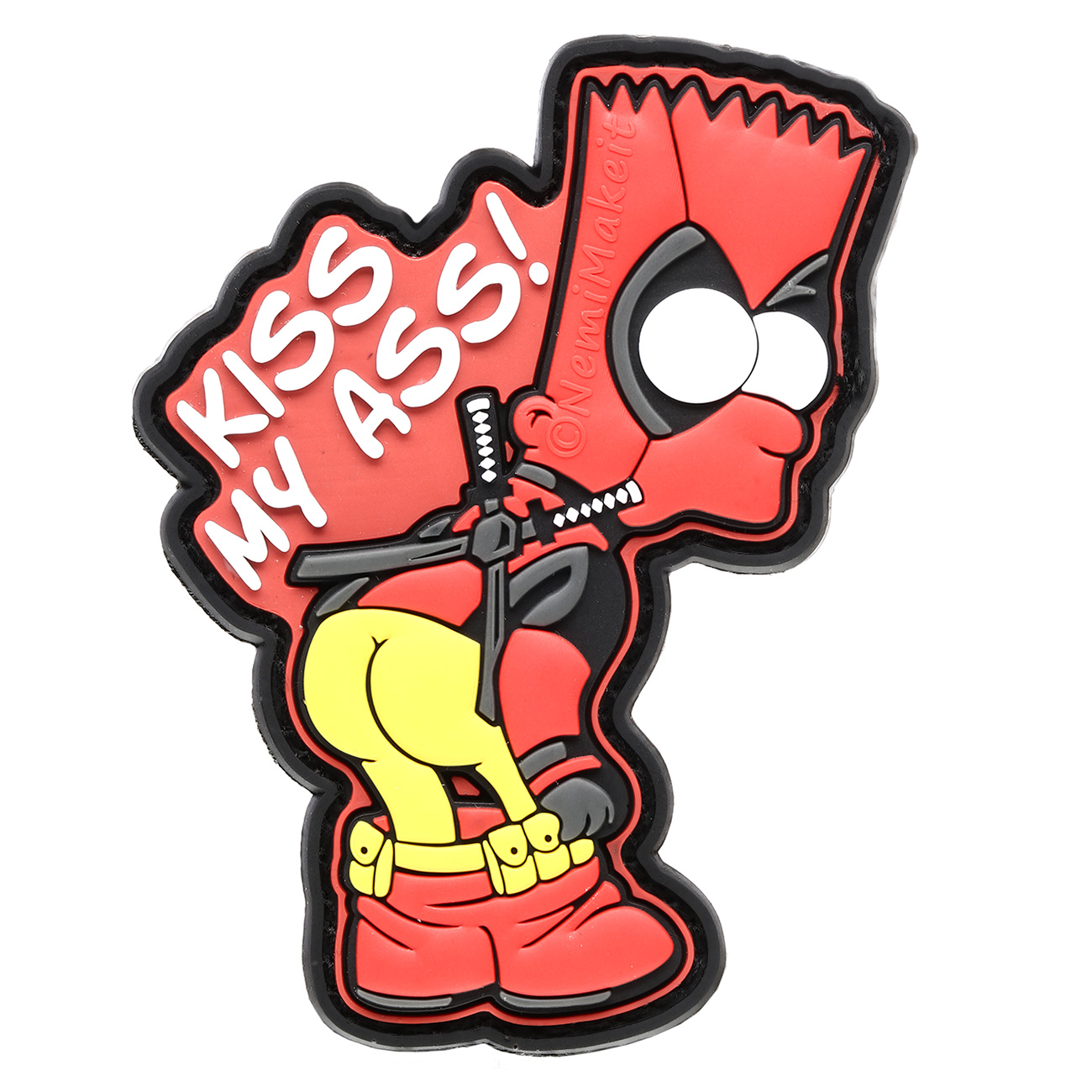 JTG 3D Rubber Patch mit Klettfl�che Kiss my Soft Ass fullcolor - limited Edition