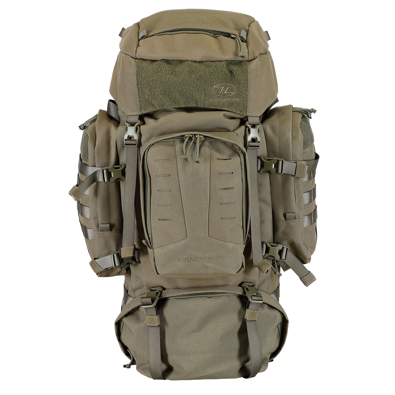 Highlander Rucksack Pinnacle 90 Liter Molle mit abnehmbaren Seitentaschen Ranger Green Bild 1