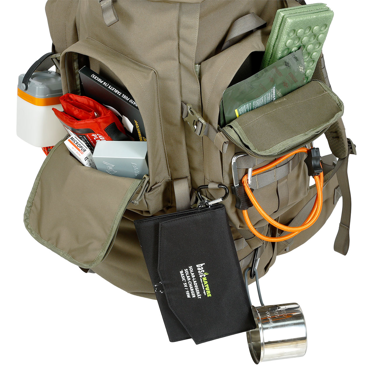 Highlander Rucksack Pinnacle 90 Liter Molle mit abnehmbaren Seitentaschen Ranger Green Bild 11