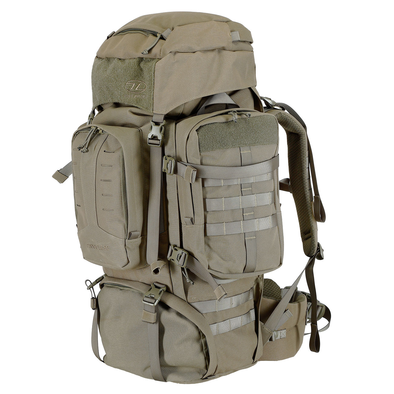 Highlander Rucksack Pinnacle 90 Liter Molle mit abnehmbaren Seitentaschen Ranger Green Bild 2