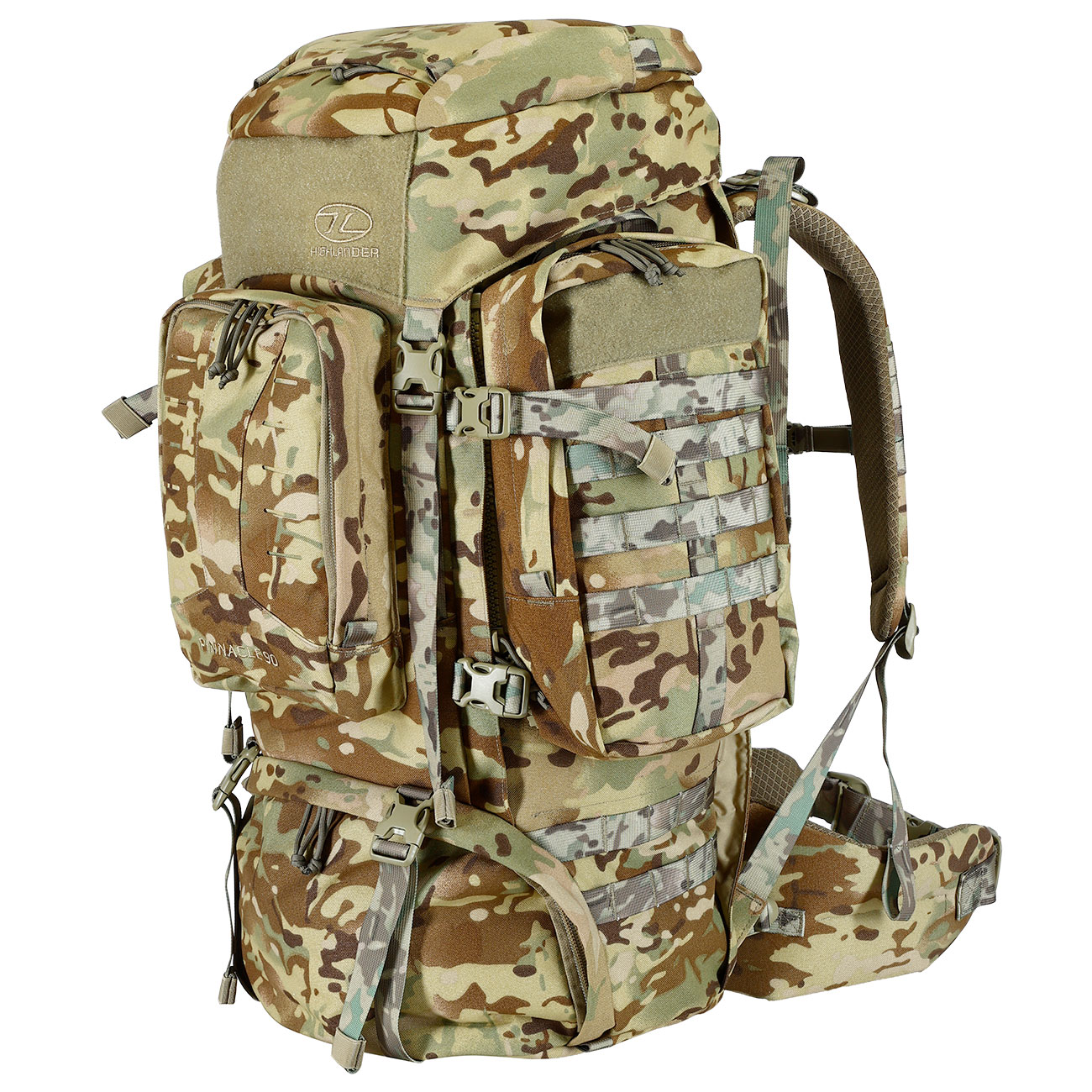 Highlander Rucksack Pinnacle 90 Liter Molle mit abnehmbaren Seitentaschen HMTC Bild 2