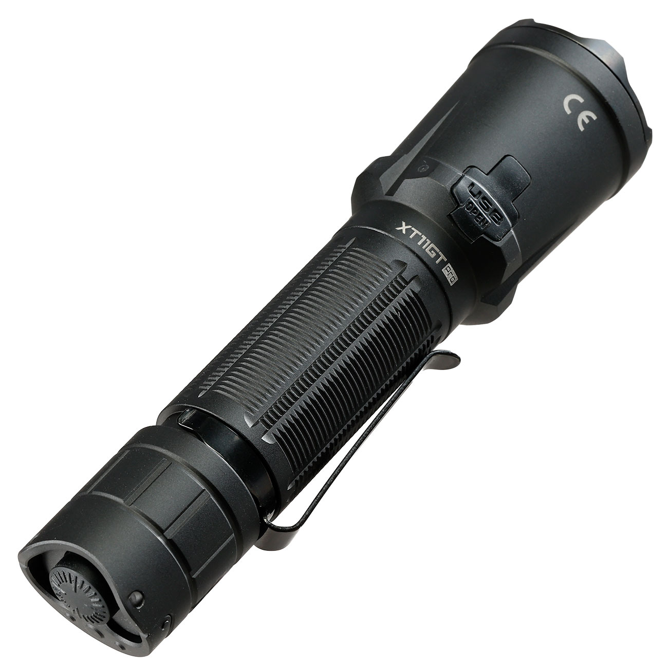 Klarus taktische LED-Taschenlampe XT11GT Pro wasserdicht inkl. Holster, Umh�ngeband und Ladekabel 3300 Lumen schwarz Bild 2