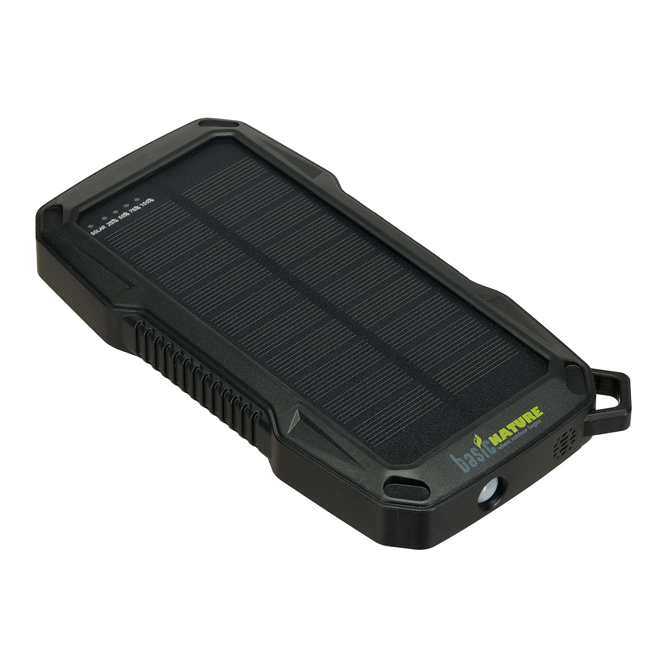 Basic Nature Solar Powerbank 10 PD 10000 mAh mit LED-Display inkl. Ladekabel schwarz