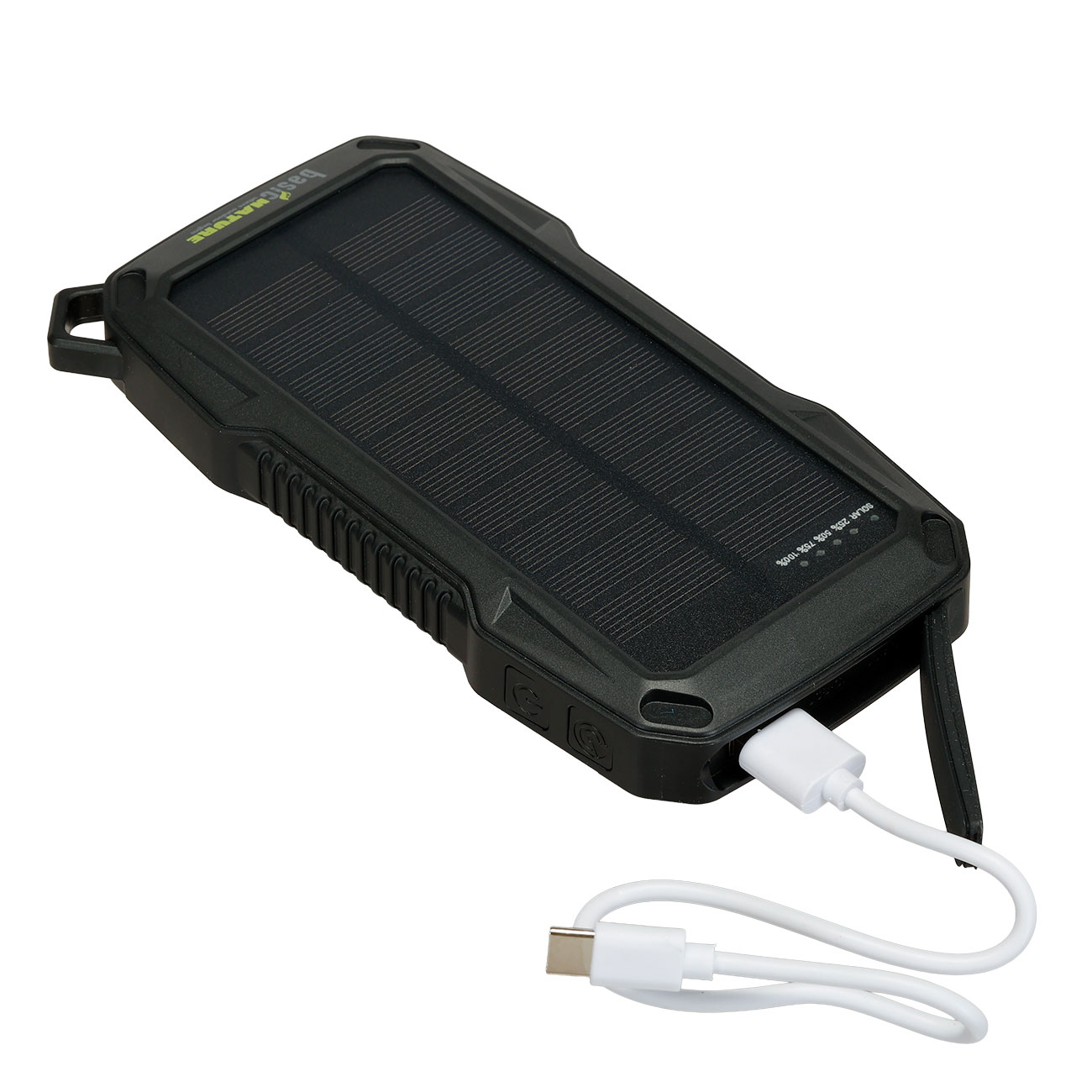 Basic Nature Solar Powerbank 10 PD 10000 mAh mit LED-Display inkl. Ladekabel schwarz Bild 5