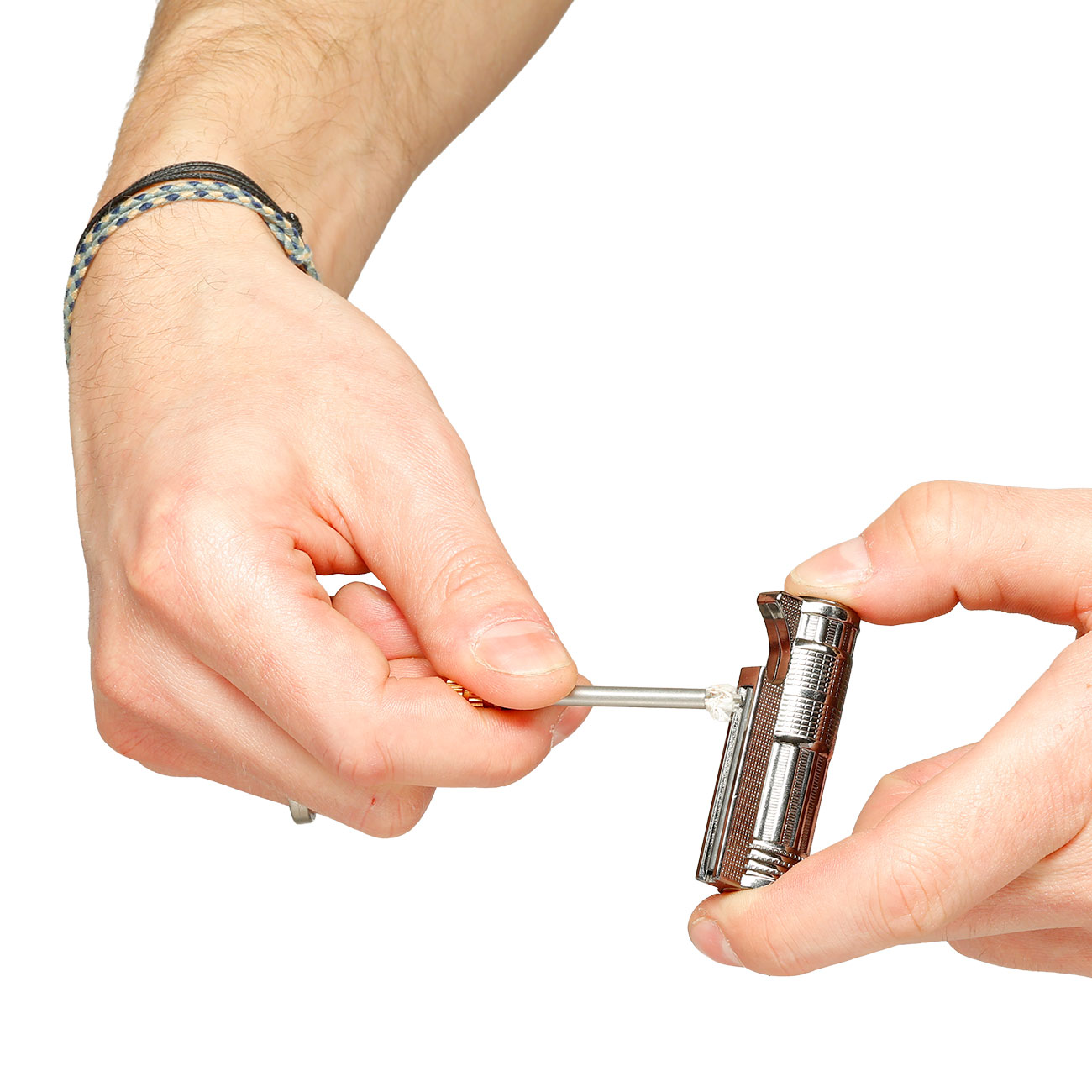 Imco Benzinfeuerzeug Match Oil mit Karabiner und Flaschen�ffner gun metal Bild 5