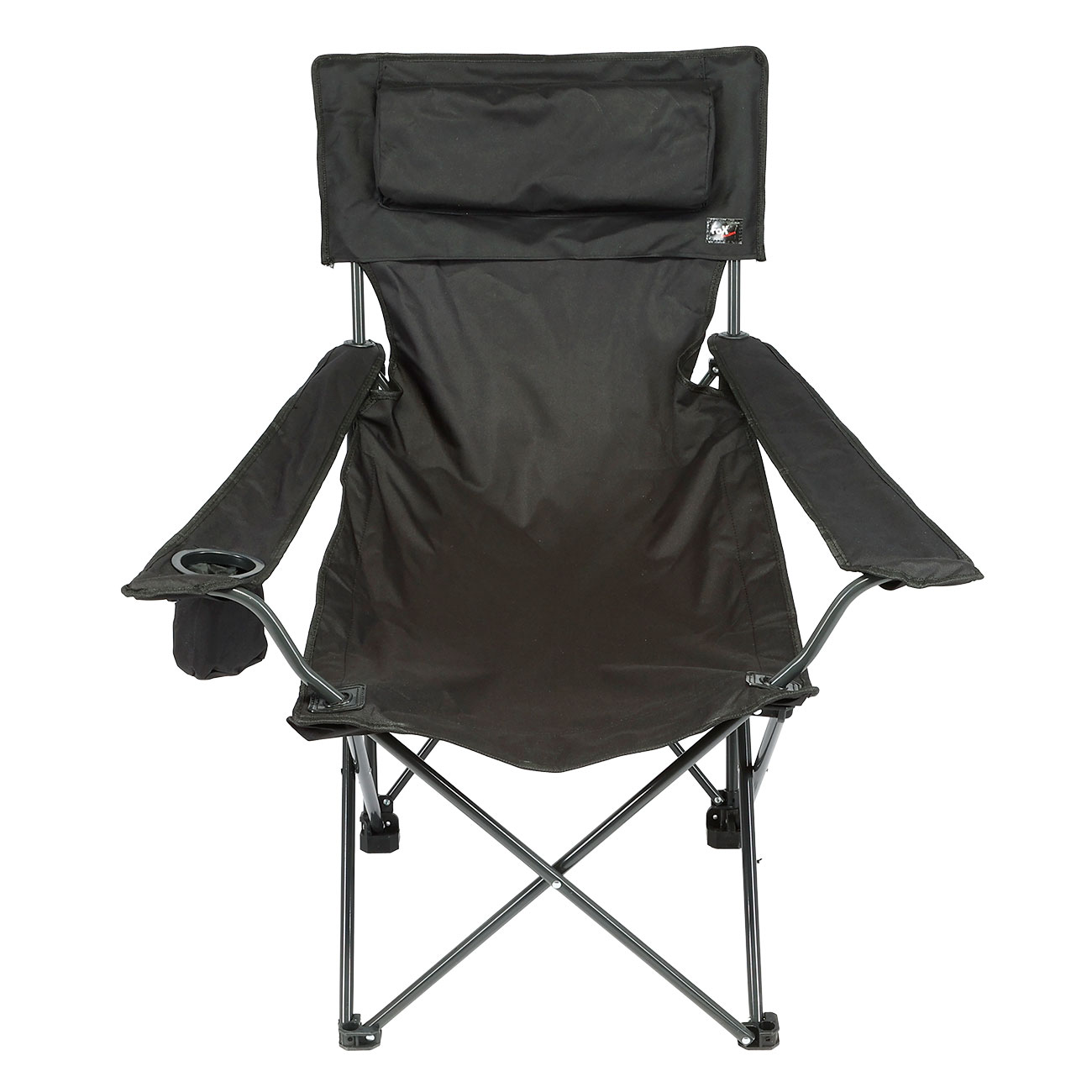 Fox Outdoor Klappstuhl Deluxe mit R�cken- und Armlehne inkl. Getr�nkehalter schwarz Bild 2