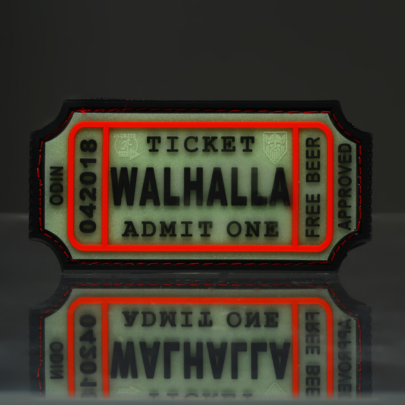 JTG 3D Rubber Patch mit Klettflche Walhalla Ticket nachleuchtend Bild 1