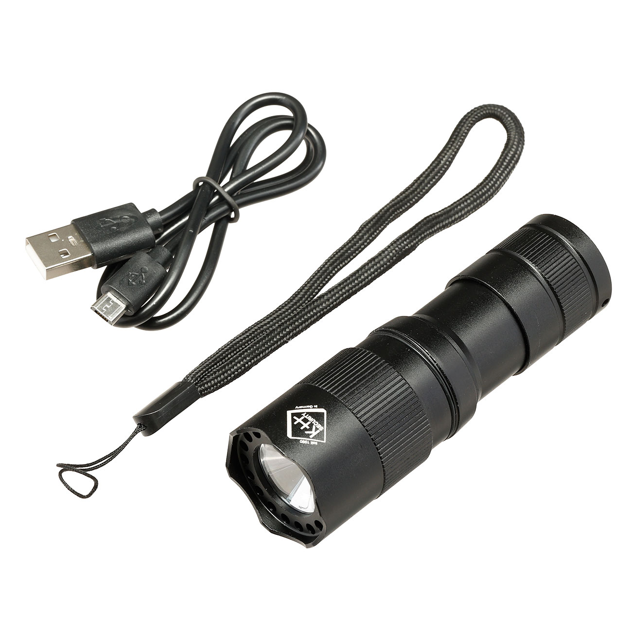 KH-Security Taschenlampe 2in1 Pro Alarm mit Personenalarm wiederaufladbar 3 Leuchtmodi 300 lm schwarz Bild 11