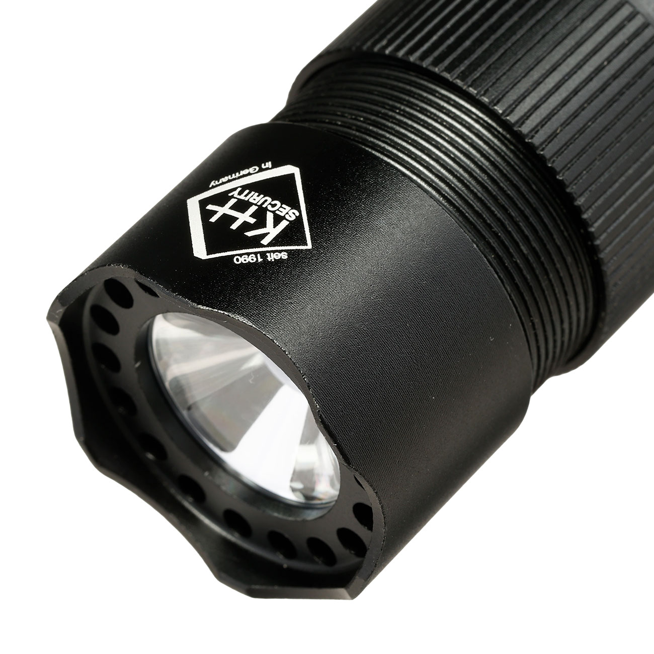 KH-Security Taschenlampe 2in1 Pro Alarm mit Personenalarm wiederaufladbar 3 Leuchtmodi 300 lm schwarz Bild 5