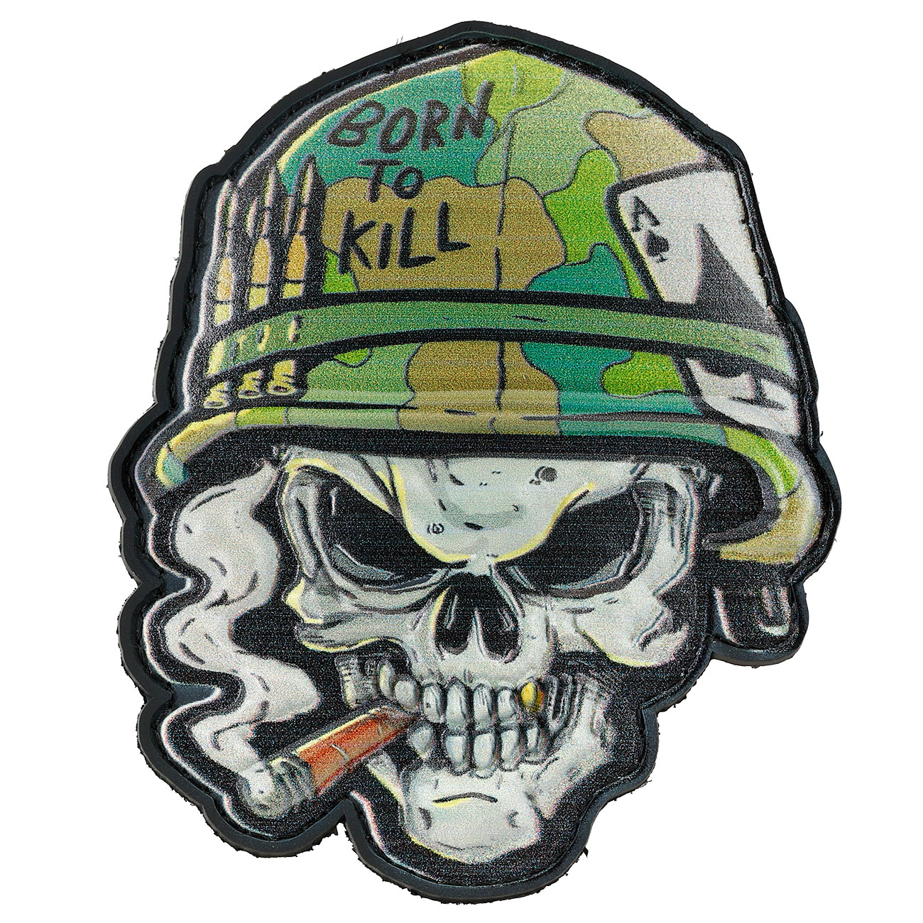 101INC 3D UV Patch Skull Vietnam ace