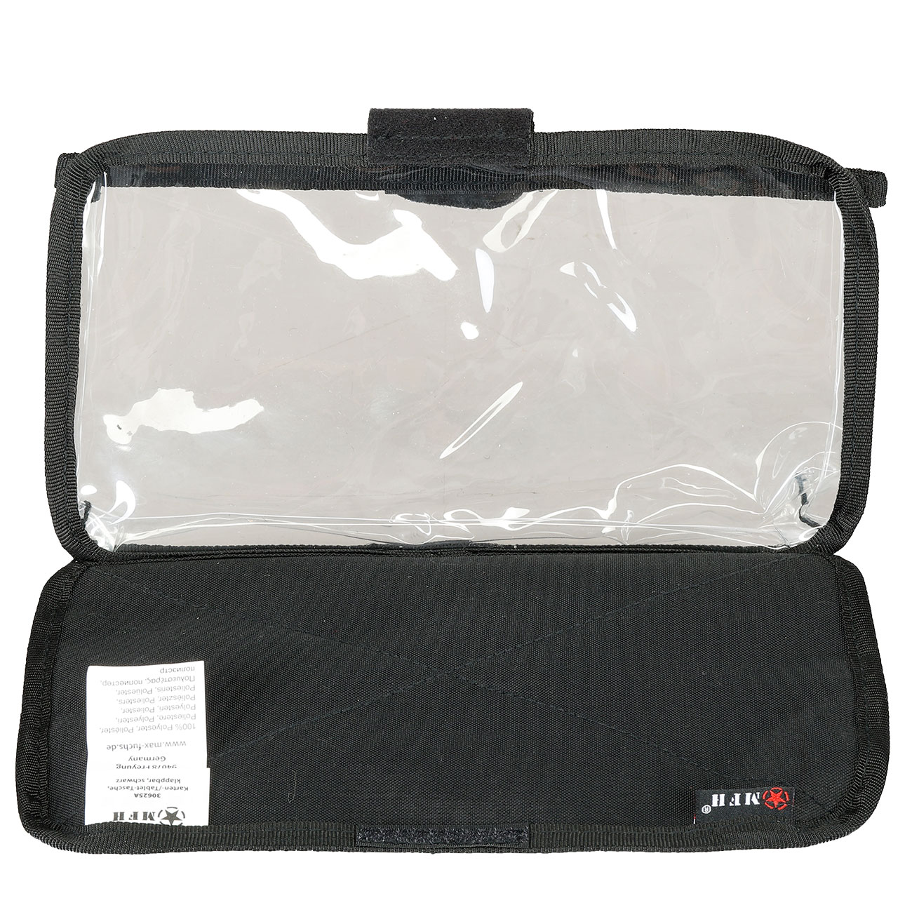 MFH Karten-/Tablet-Tasche klappbar mit Klettr�ckseite transparent schwarz Bild 2