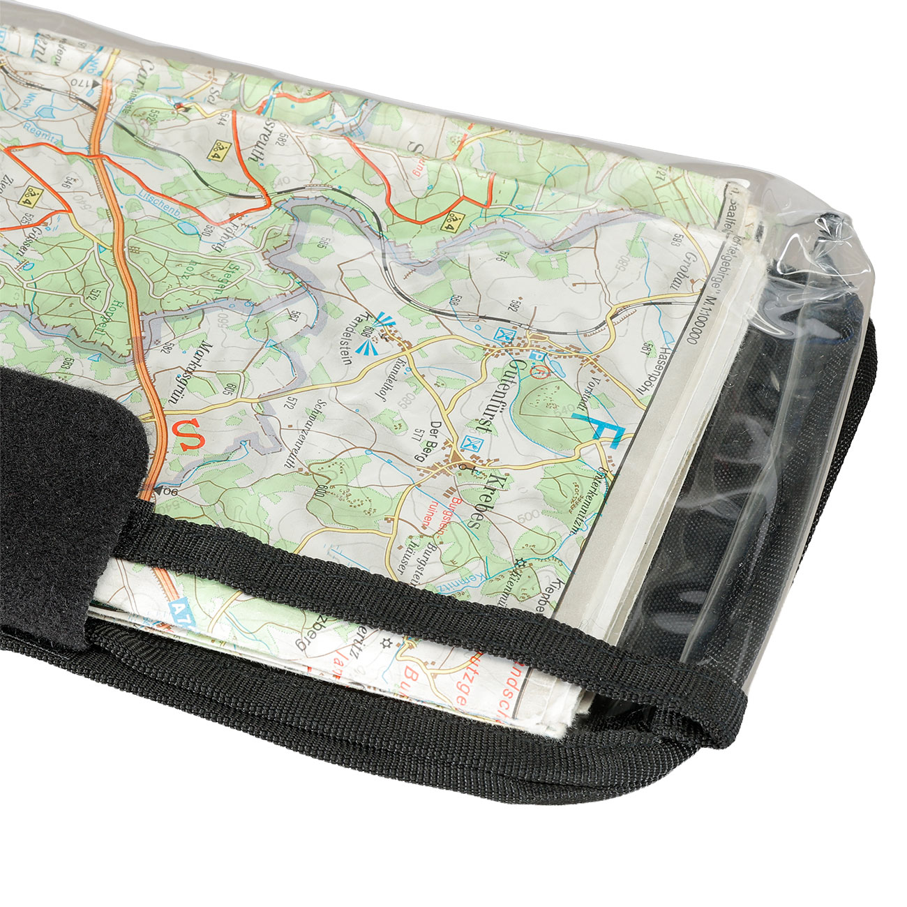 MFH Karten-/Tablet-Tasche klappbar mit Klettr�ckseite transparent schwarz Bild 4