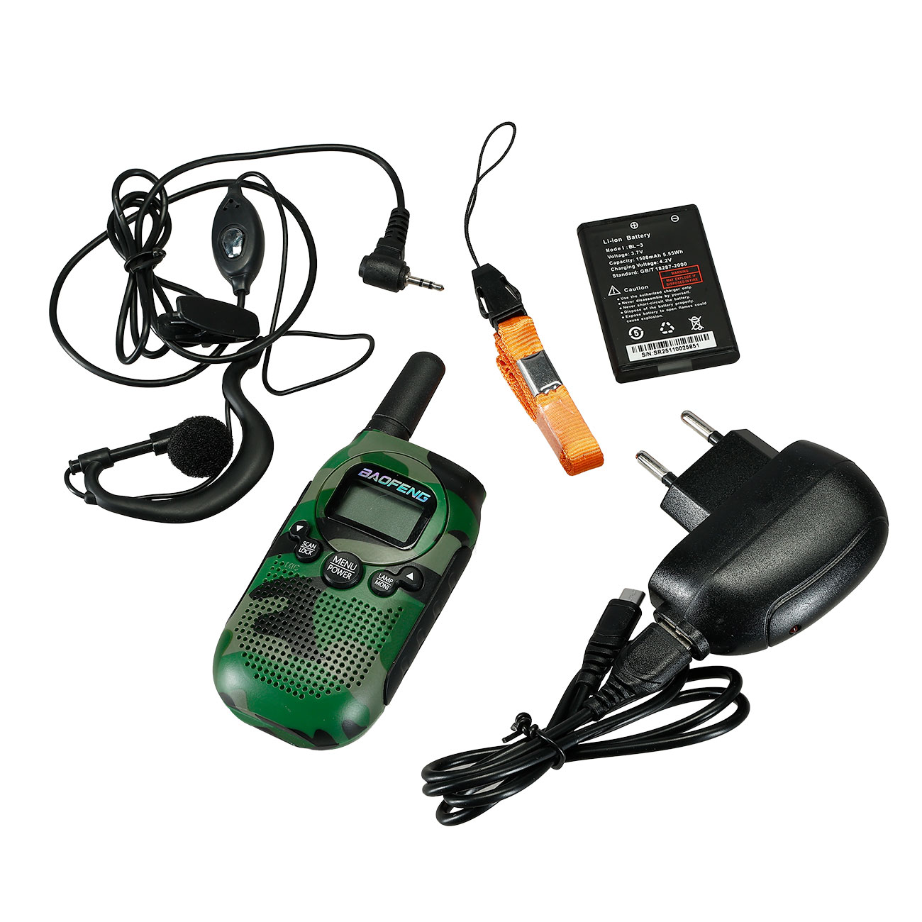 Baofeng Walkie-Talkie-Set BF-T6 bis zu 2 km Reichweite aufladbar mit integrierter Taschenlampe camouflage Bild 4