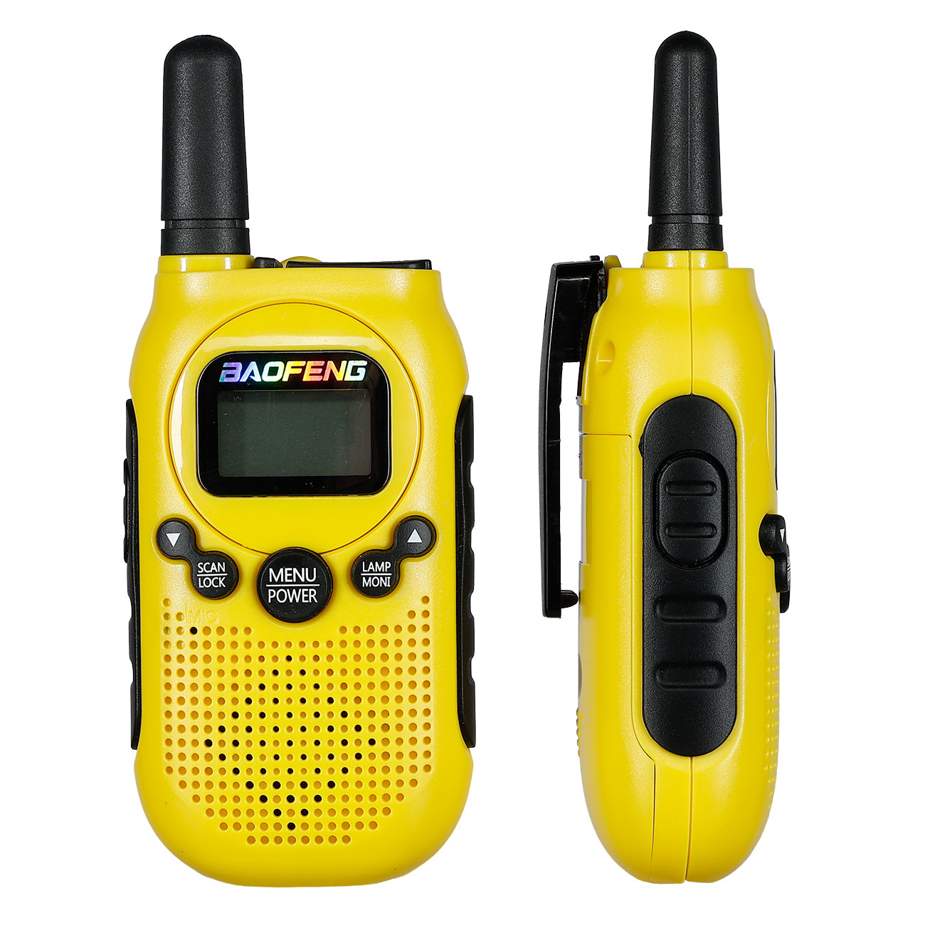 Baofeng Walkie-Talkie-Set BF-T6 bis zu 2 km Reichweite aufladbar mit integrierter Taschenlampe gelb Bild 2