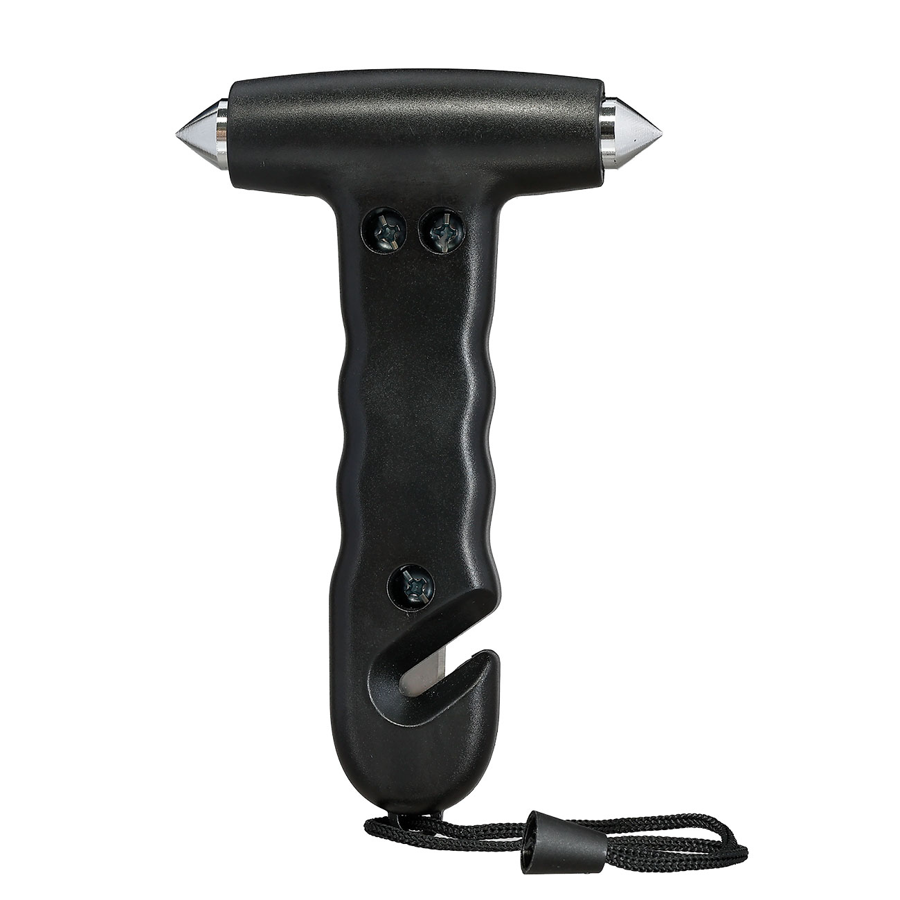Benson Automotive 2-in-1 Notfallhammer mit Gurtschneider und beidseitiger Metallspitze schwarz Bild 1