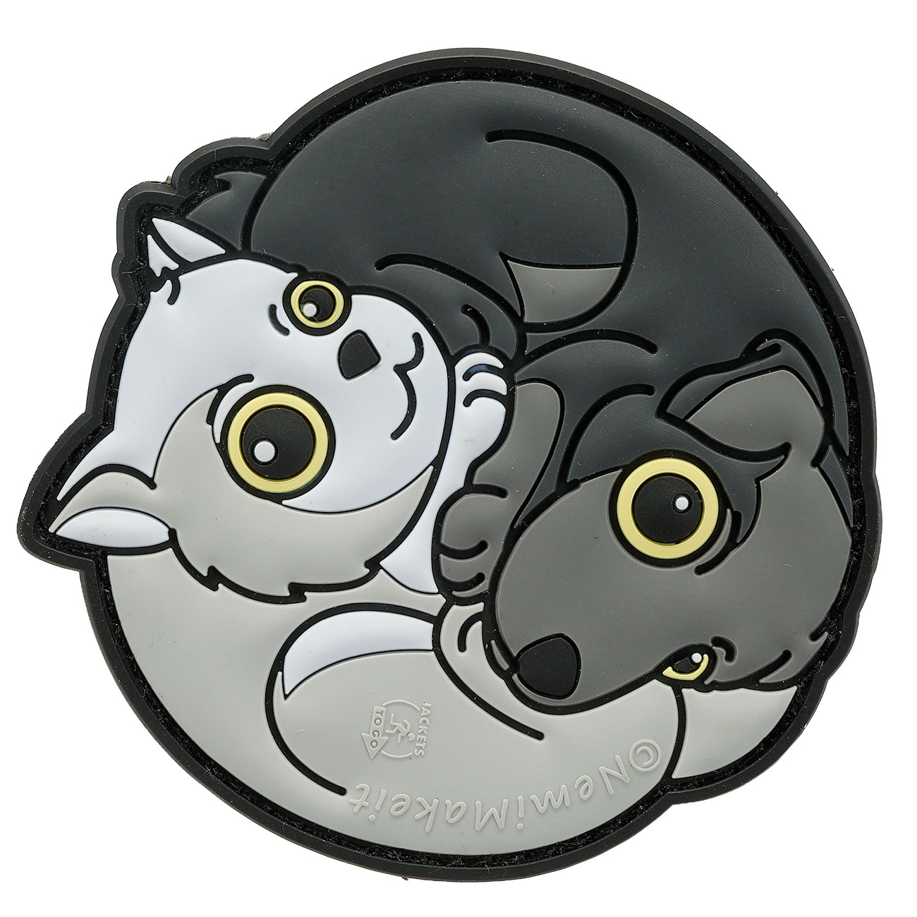 JTG 3D Rubber Patch Black Dog-White Cat Yin und Yang fullcolor