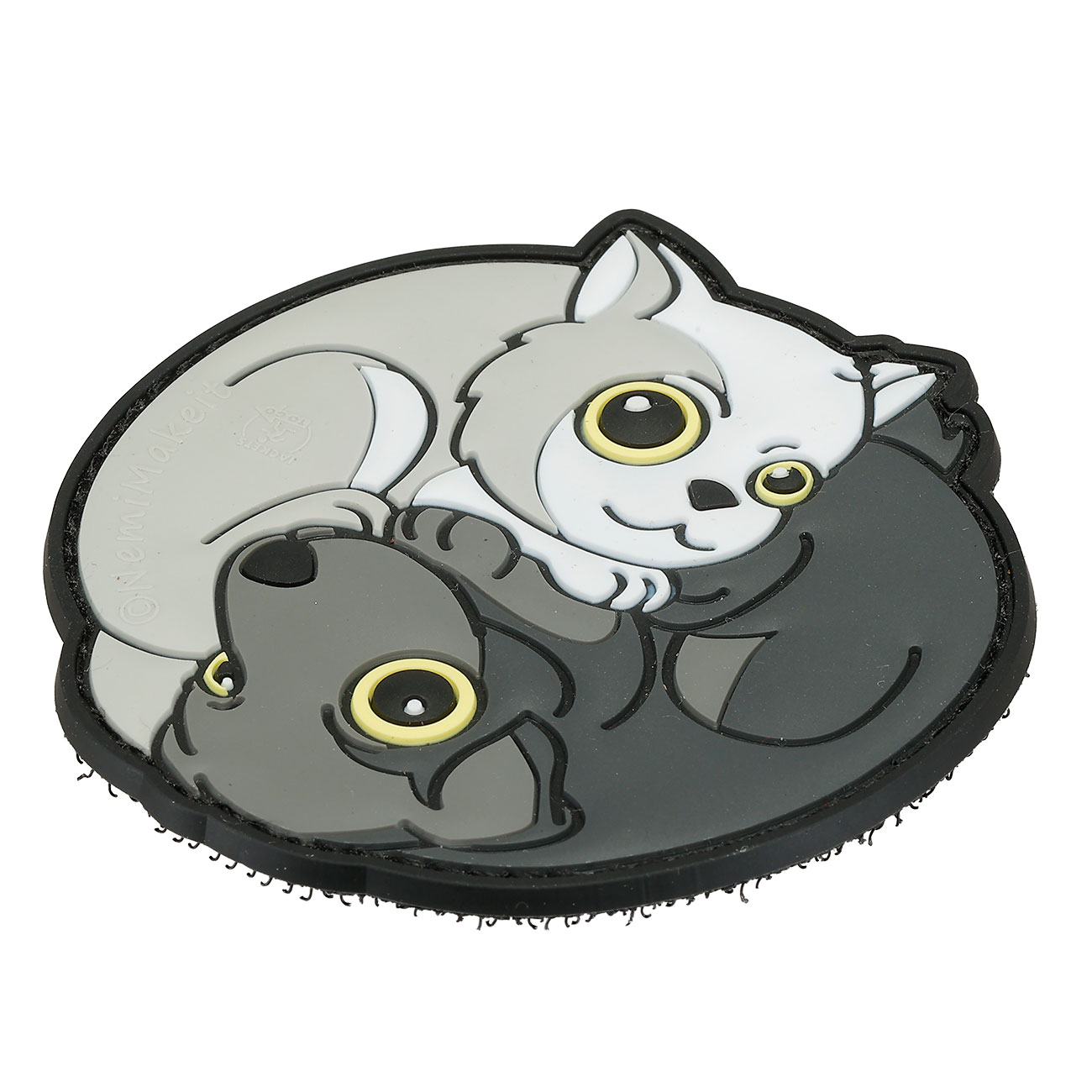 JTG 3D Rubber Patch Black Dog-White Cat Yin und Yang fullcolor Bild 1