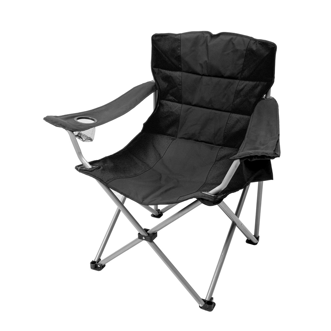 Basic Nature Campingstuhl Travelchair Holiday faltbar mit Getr�nkehalter und K�hltasche schwarz