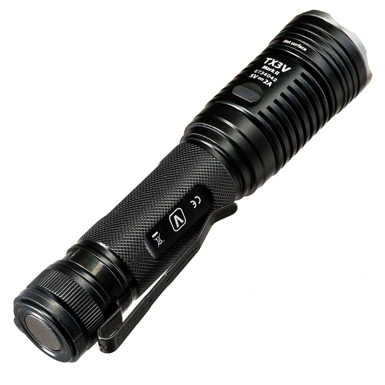 Eagtac LED-Taschenlampe TX3V MKII 3650 Lumen 10 Leuchtmodi inkl. Strobe wiederaufladbar Powerbank-Funktion inkl. Holster Ladekab Bild 4