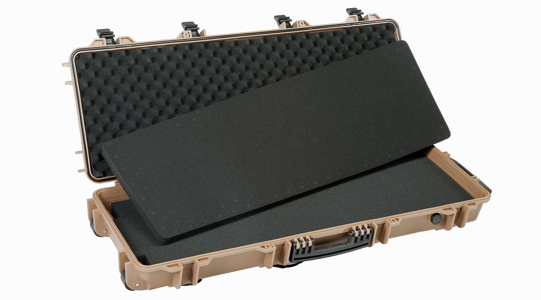 Nuprol Large Hard Case Waffenkoffer / Trolley 109 x 39,5 x 16 cm PnP-Schaumstoff tan - Velcro Edition Bild 5