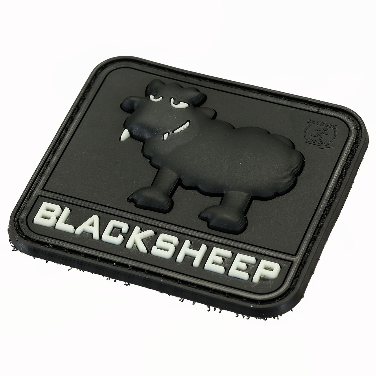 JTG 3D Rubber Patch mit Klettfl�che Black Sheep mit Leuchteffekt schwarz Bild 1