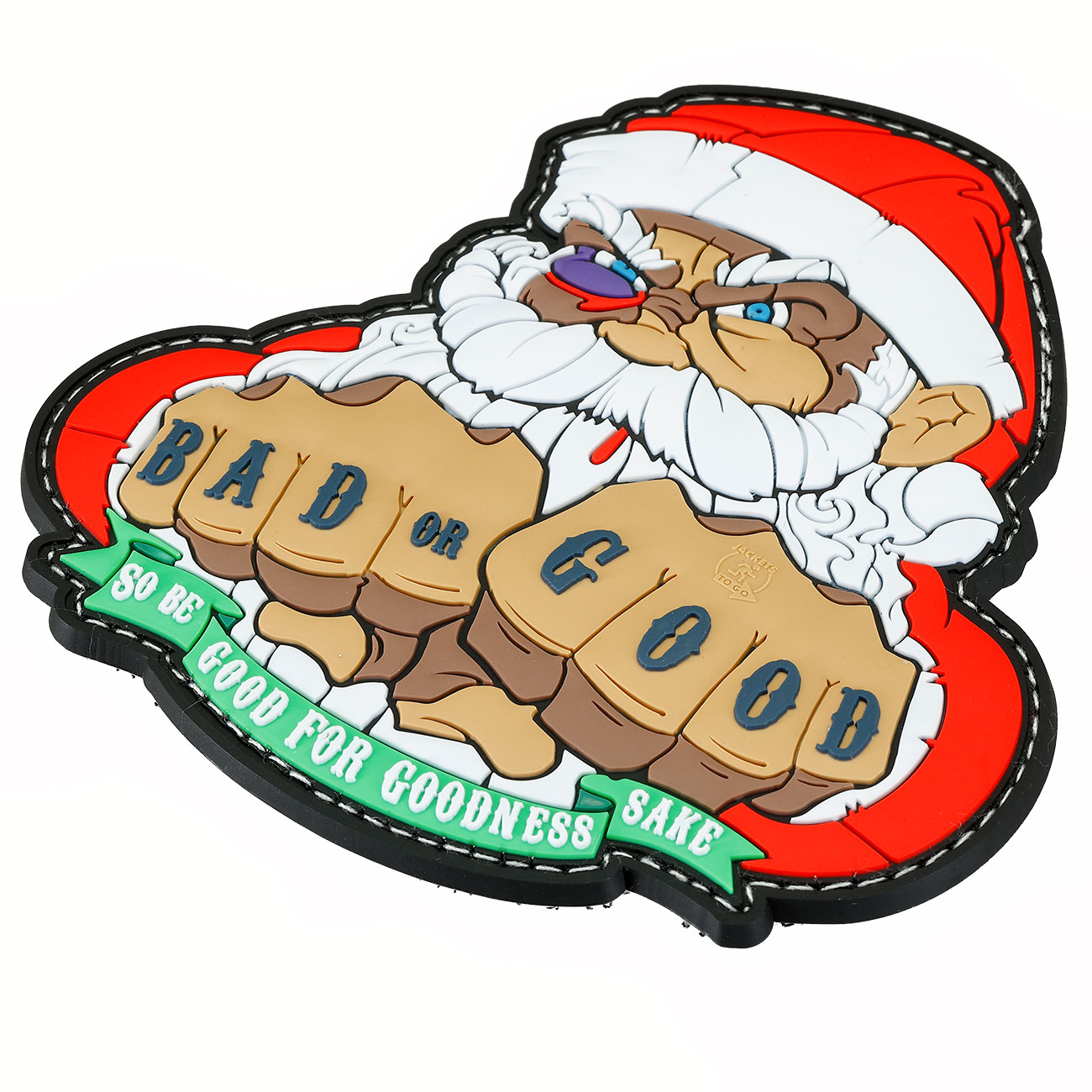 JTG 3D Rubber Patch mit Klettfl�che Bad Santa Christmas fullcolor Bild 1