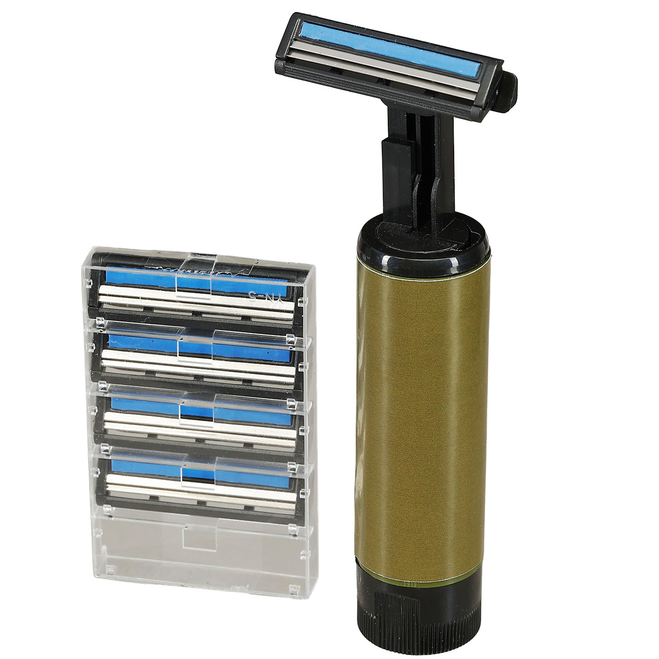 BCB Reiserasierer Twist Razor faltbar inkl. 4 Ersatzklingen oliv
