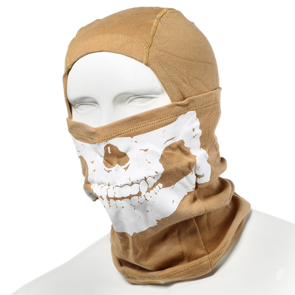 101 INC. Sturmmaske Totenkopf-Motiv khaki