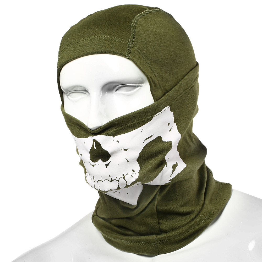 101 INC. Sturmmaske Totenkopf-Motiv oliv Bild 1