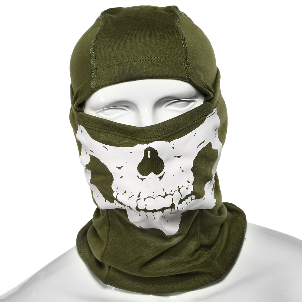 101 INC. Sturmmaske Totenkopf-Motiv oliv Bild 3