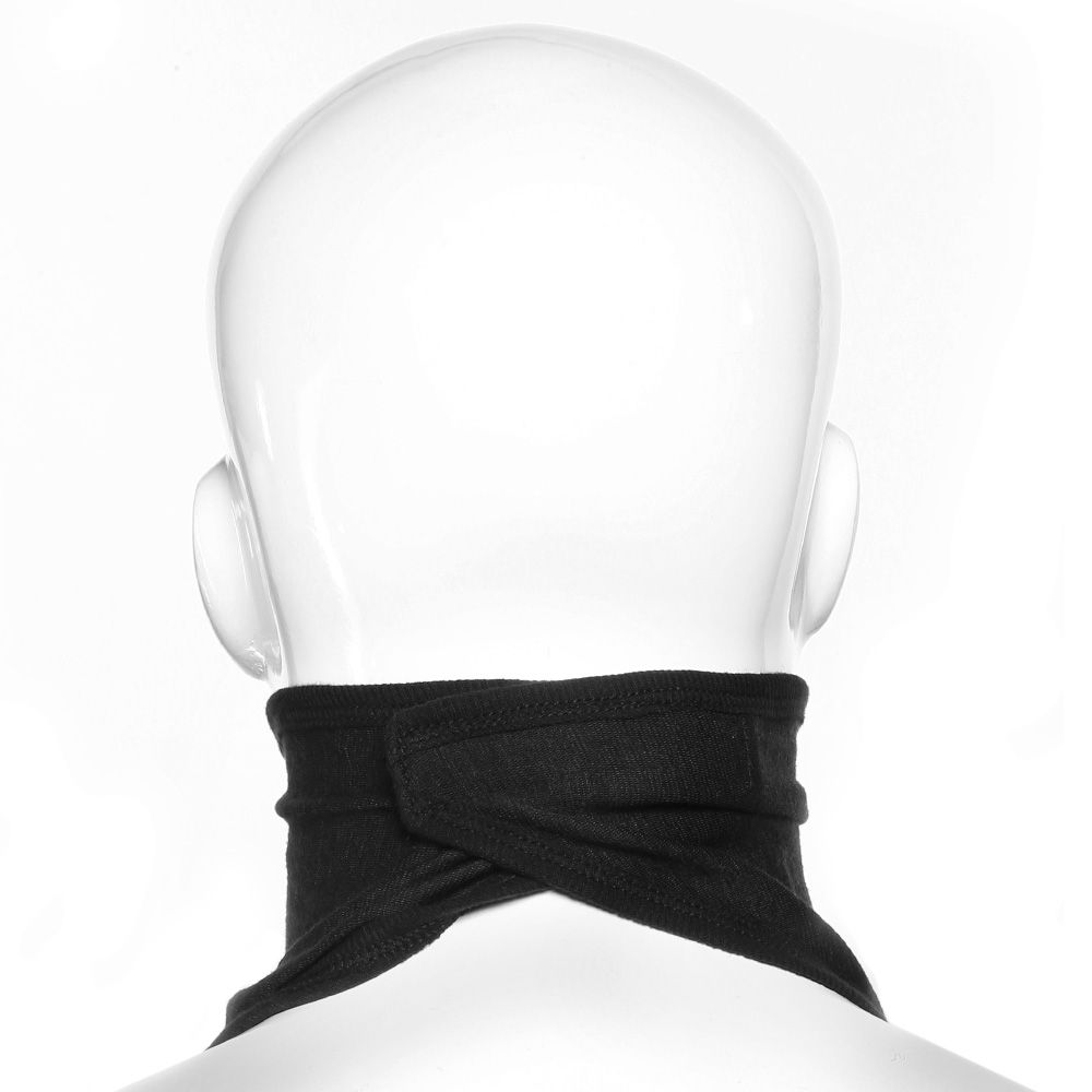 Gesichtstuch mit Klettverschluss Halloween Totenkopf schwarz aus elastischer Baumwolle Bild 1