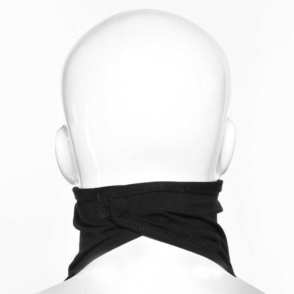 Gesichtstuch mit Klettverschluss Totenkopf schwarz aus elastischer Baumwolle Bild 1