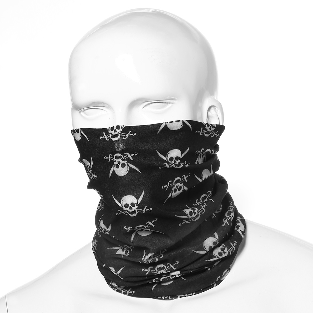 Barbaric Multifunktionstuch Wrap Skull schwarz/weiß