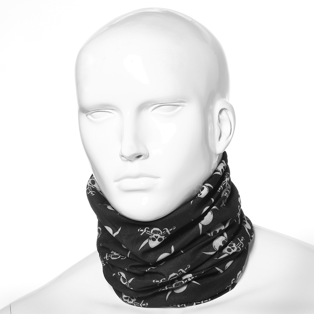 Barbaric Multifunktionstuch Wrap Skull schwarz/wei Bild 1