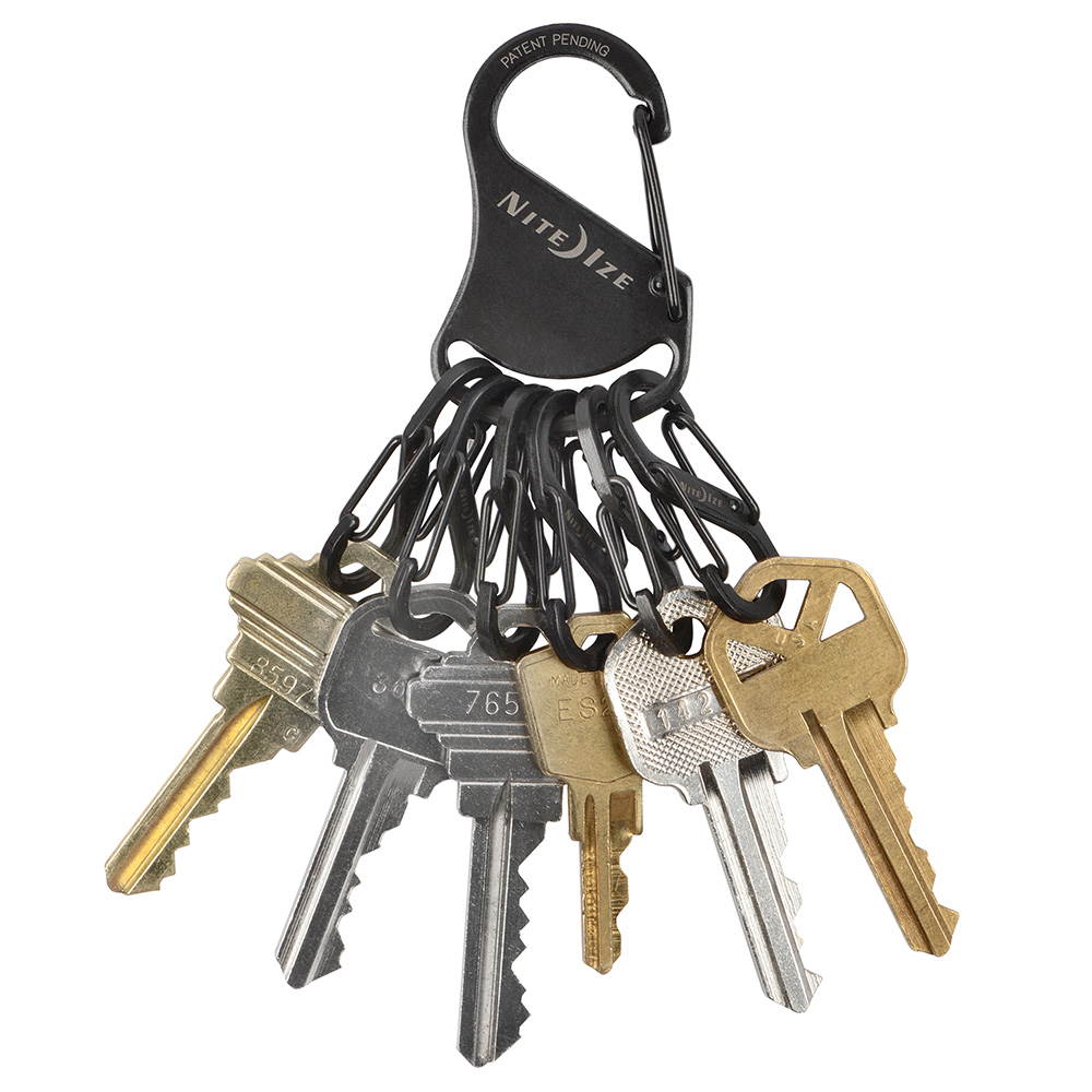 Nite Ize Schlüsselanhänger KeyRack schwarz mit 6 S-Biner Bild 1