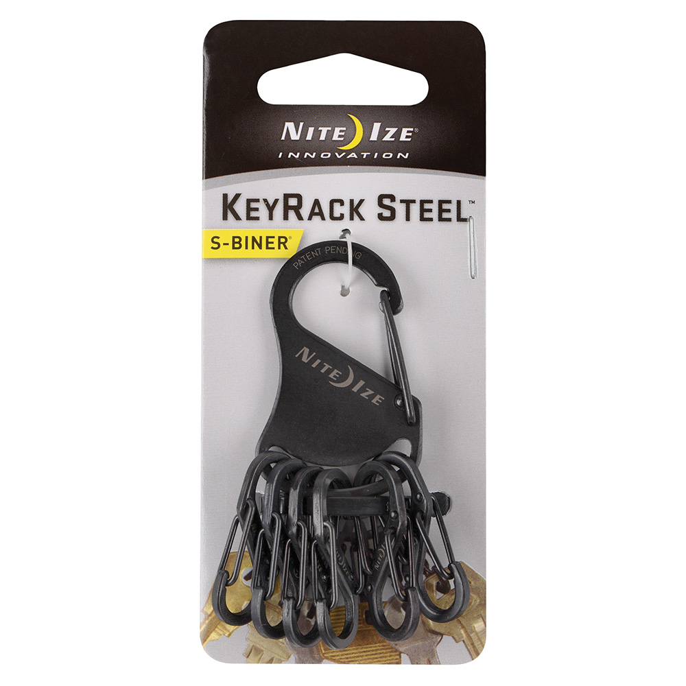Nite Ize Schlüsselanhänger KeyRack schwarz mit 6 S-Biner Bild 2